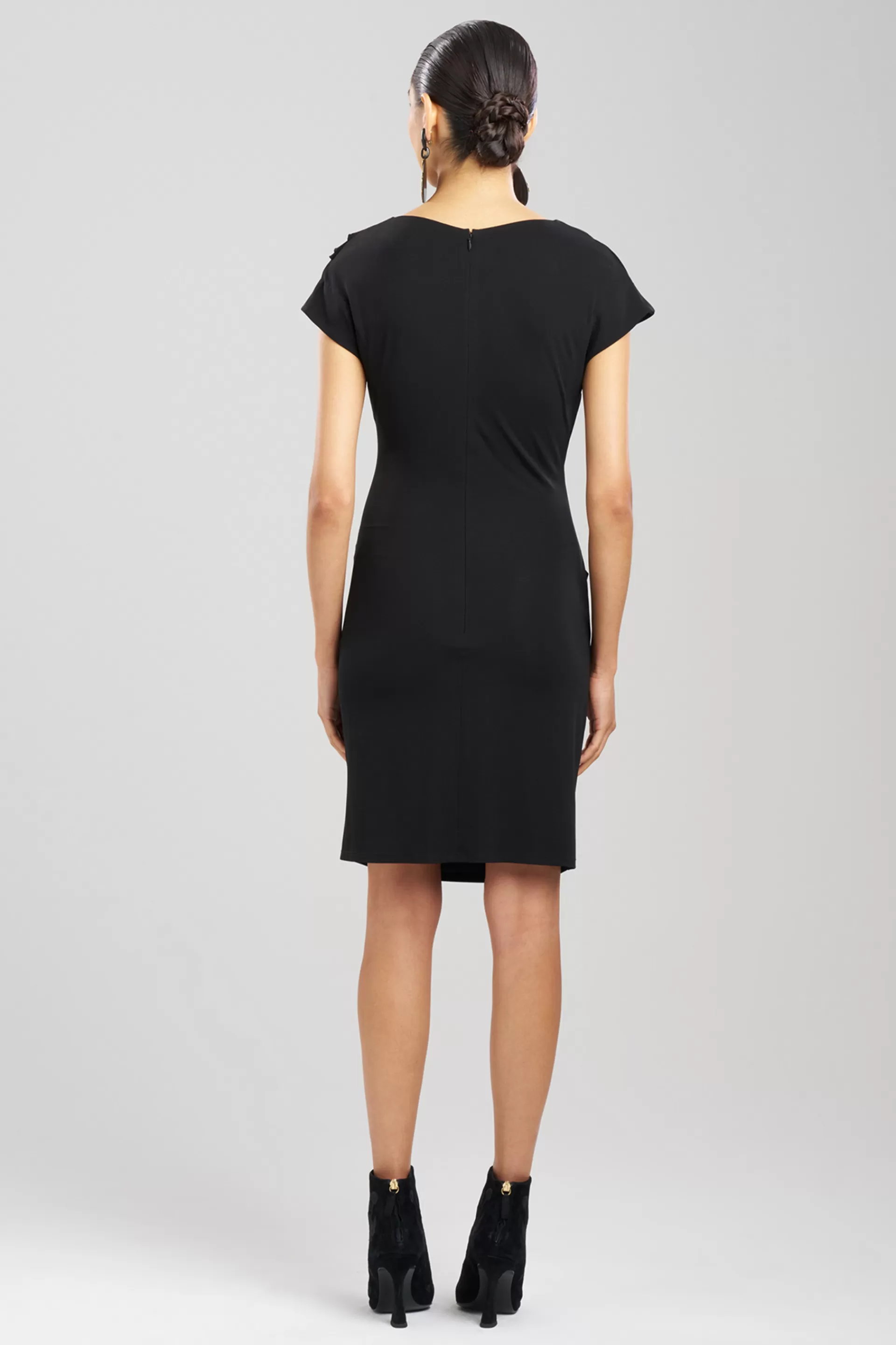 Natori Dresses | Wedding Guest Dresses<Matte Jersey Asymmetrical Drape Dress Black