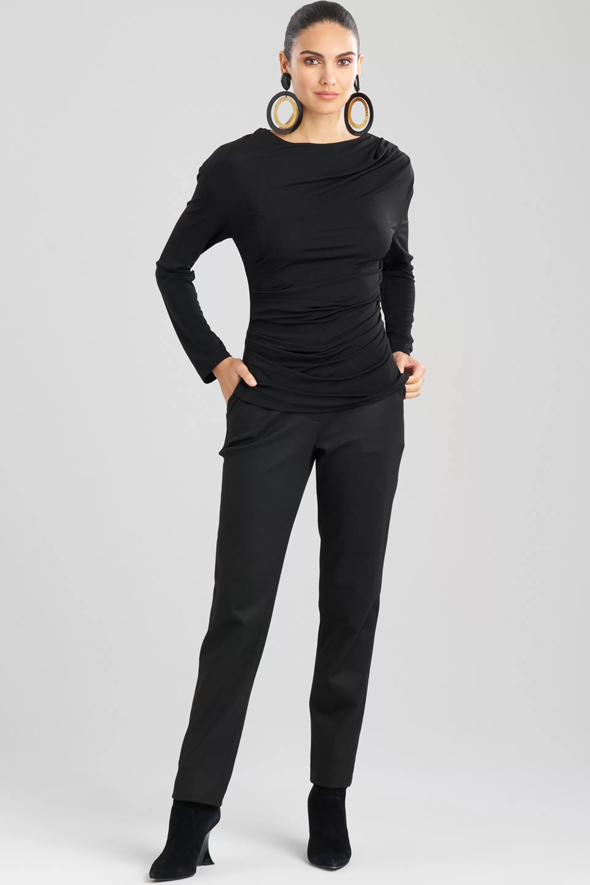 Natori Essentials | Plus Sizes<Matte Jersey Drape Top Black