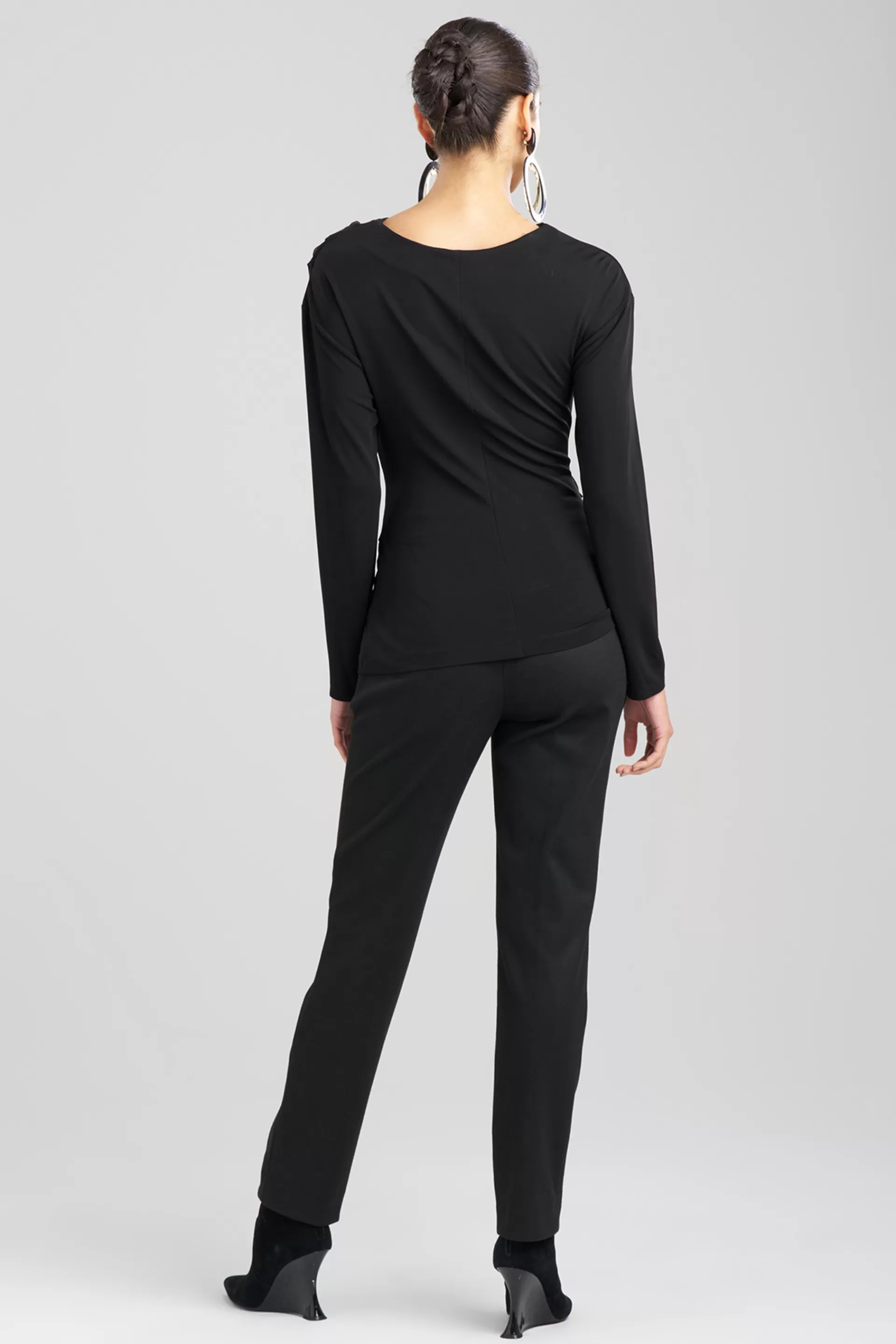 Natori Essentials | Plus Sizes<Matte Jersey Drape Top Black