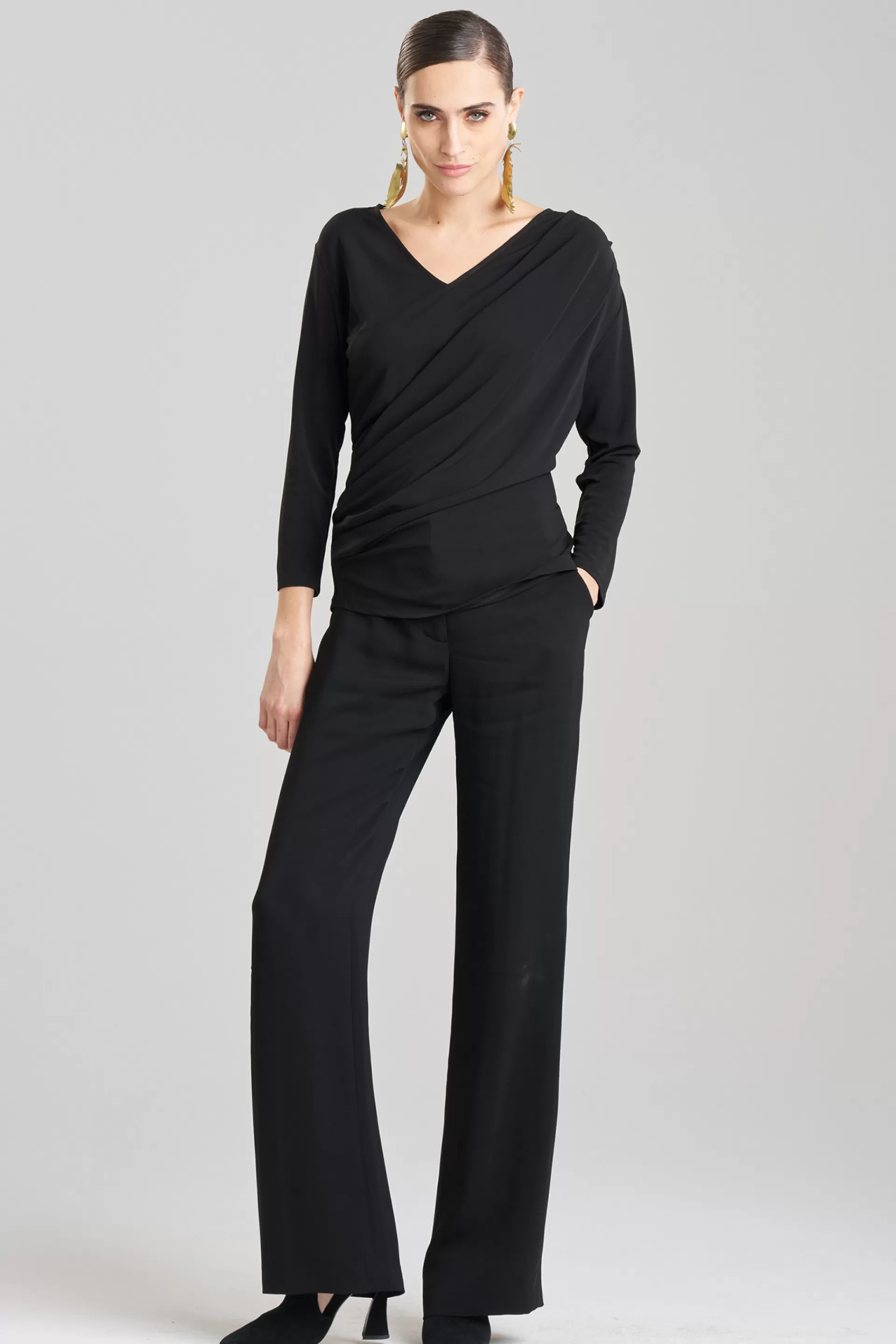 Natori Plus Sizes | Tops, Shirts & Tunics<Matte Jersey Draped Top Black