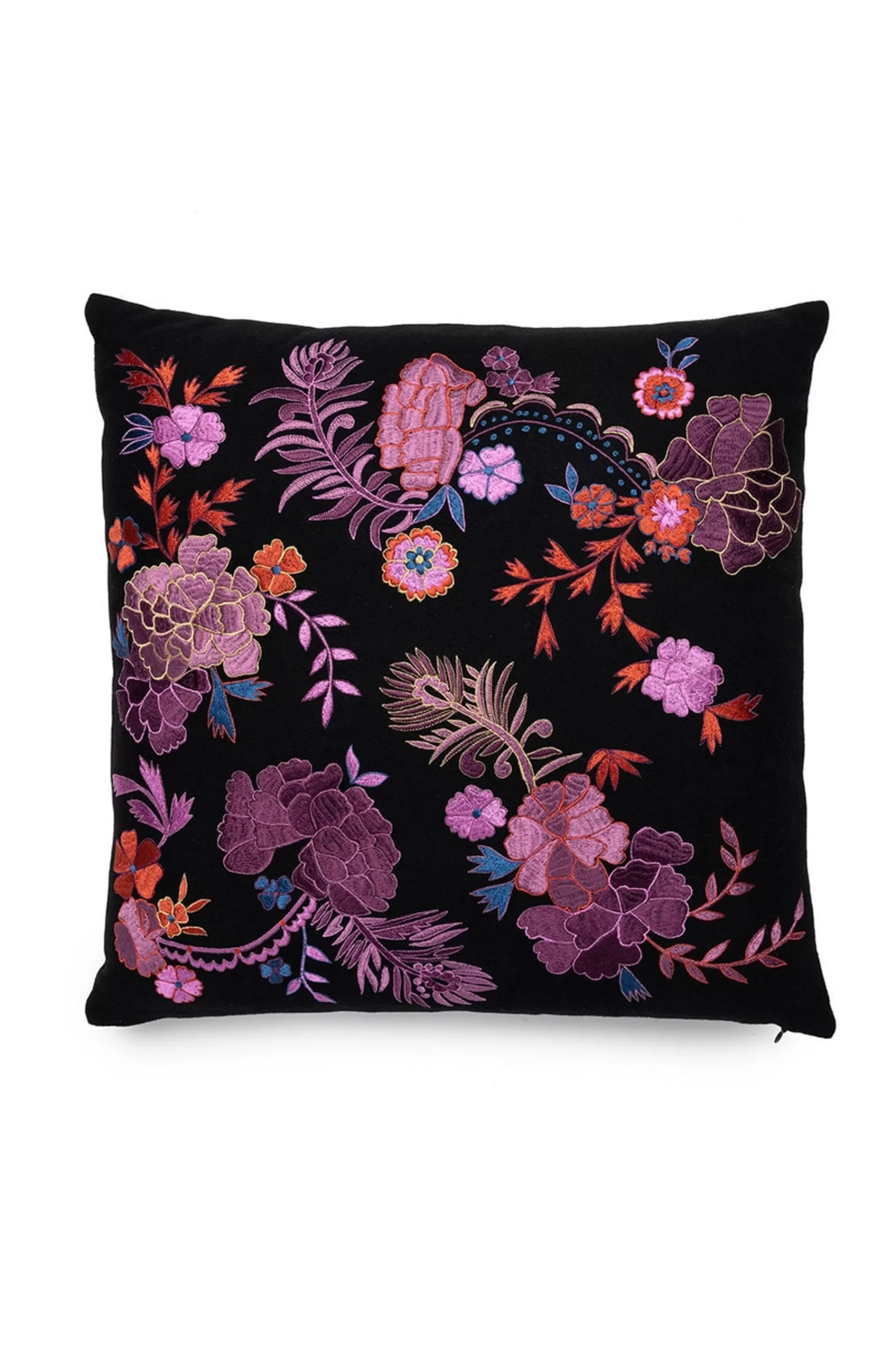 Natori Throw Pillows | Home Accents<Mayon Bohemian Floral Embroidery Pillow Case Black/Multi