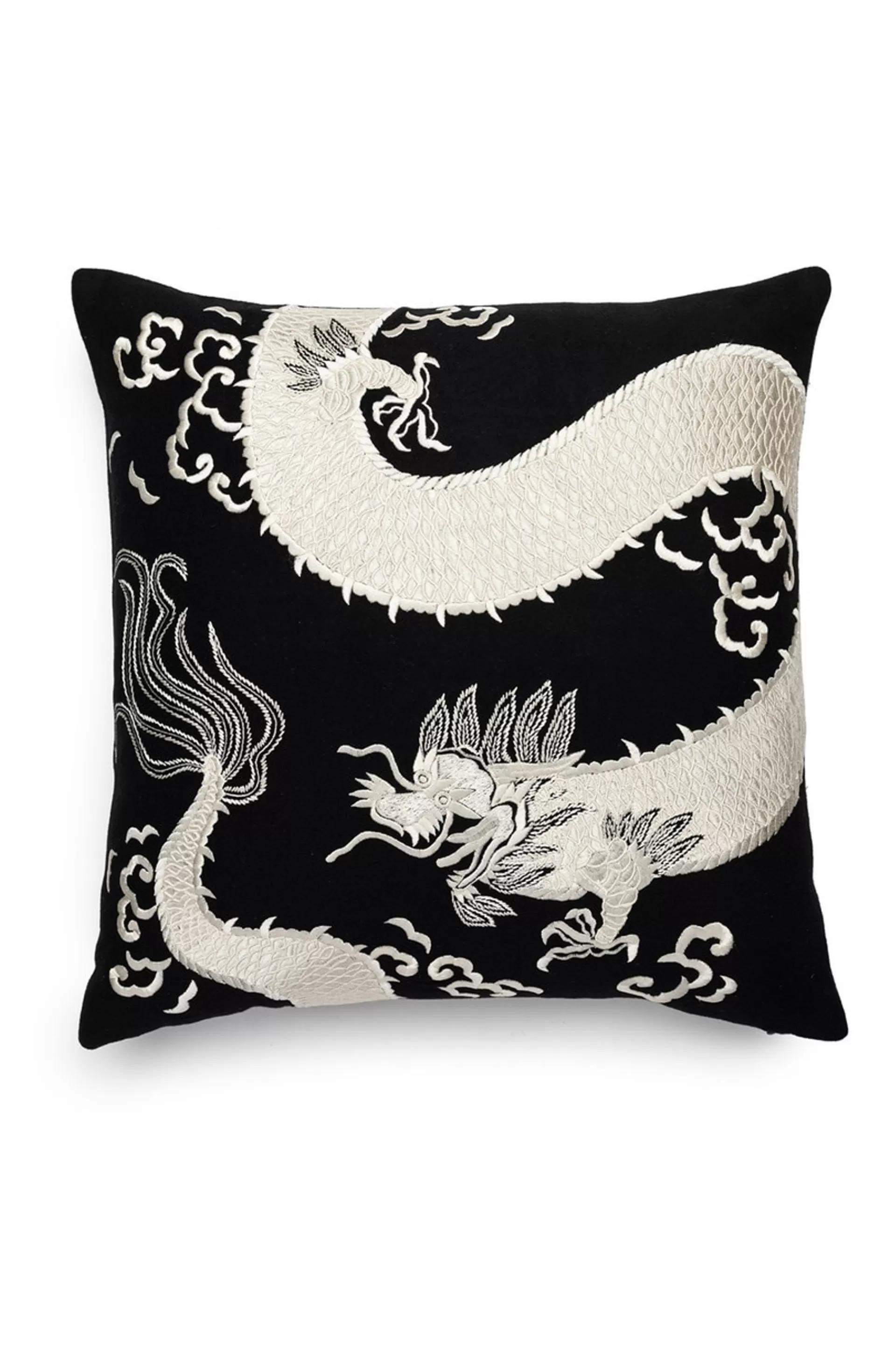 Natori Throw Pillows | Home Accents<Mayon Dragon Embroidery Pillow - Black/Cream