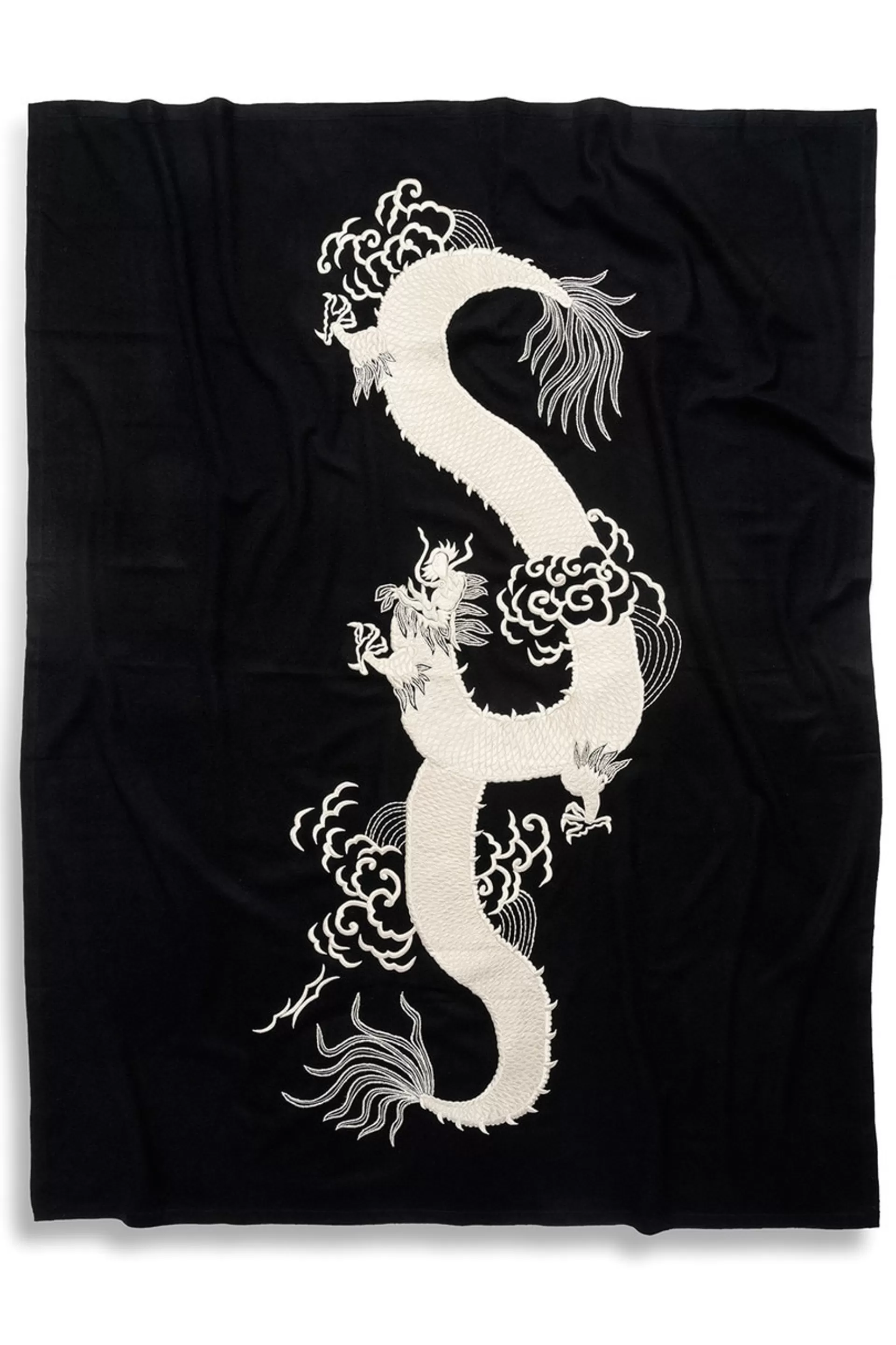 Natori Home Accents<Mayon Dragon Embroidery Throw Black/Ivory