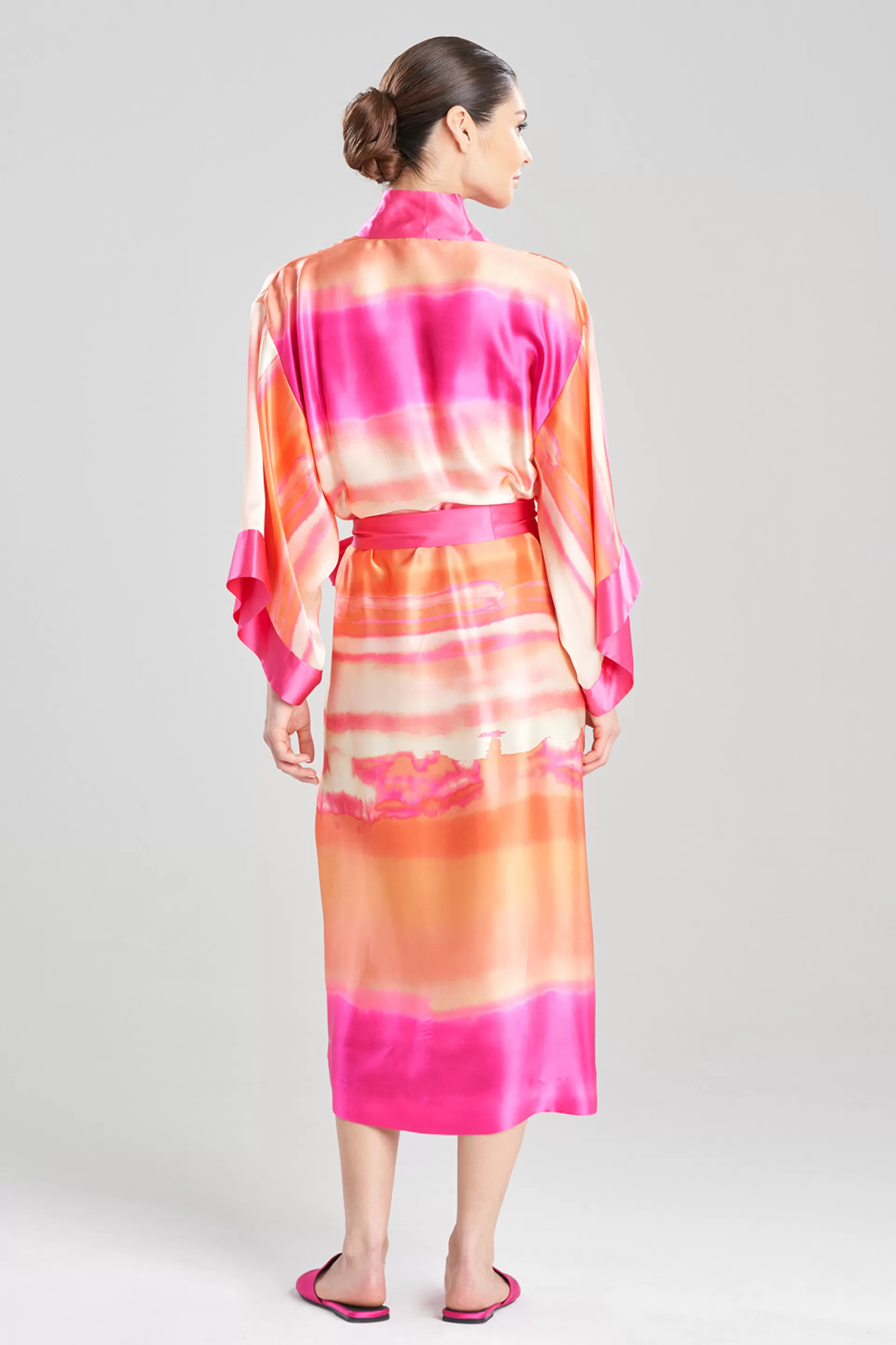 Natori Robes & Kimonos<Minako Long Silk Robe Pink Sapphire