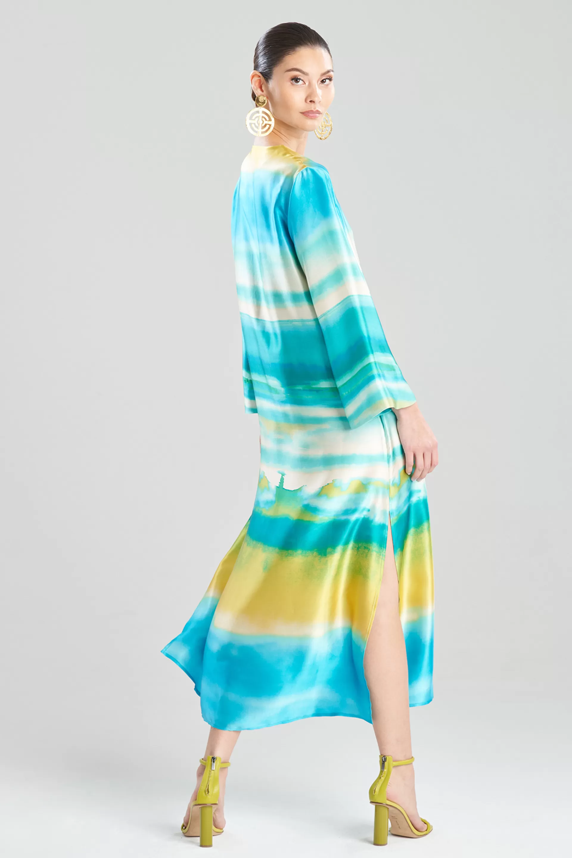 Natori Caftan Dresses<Minako Silk Caftan Jade