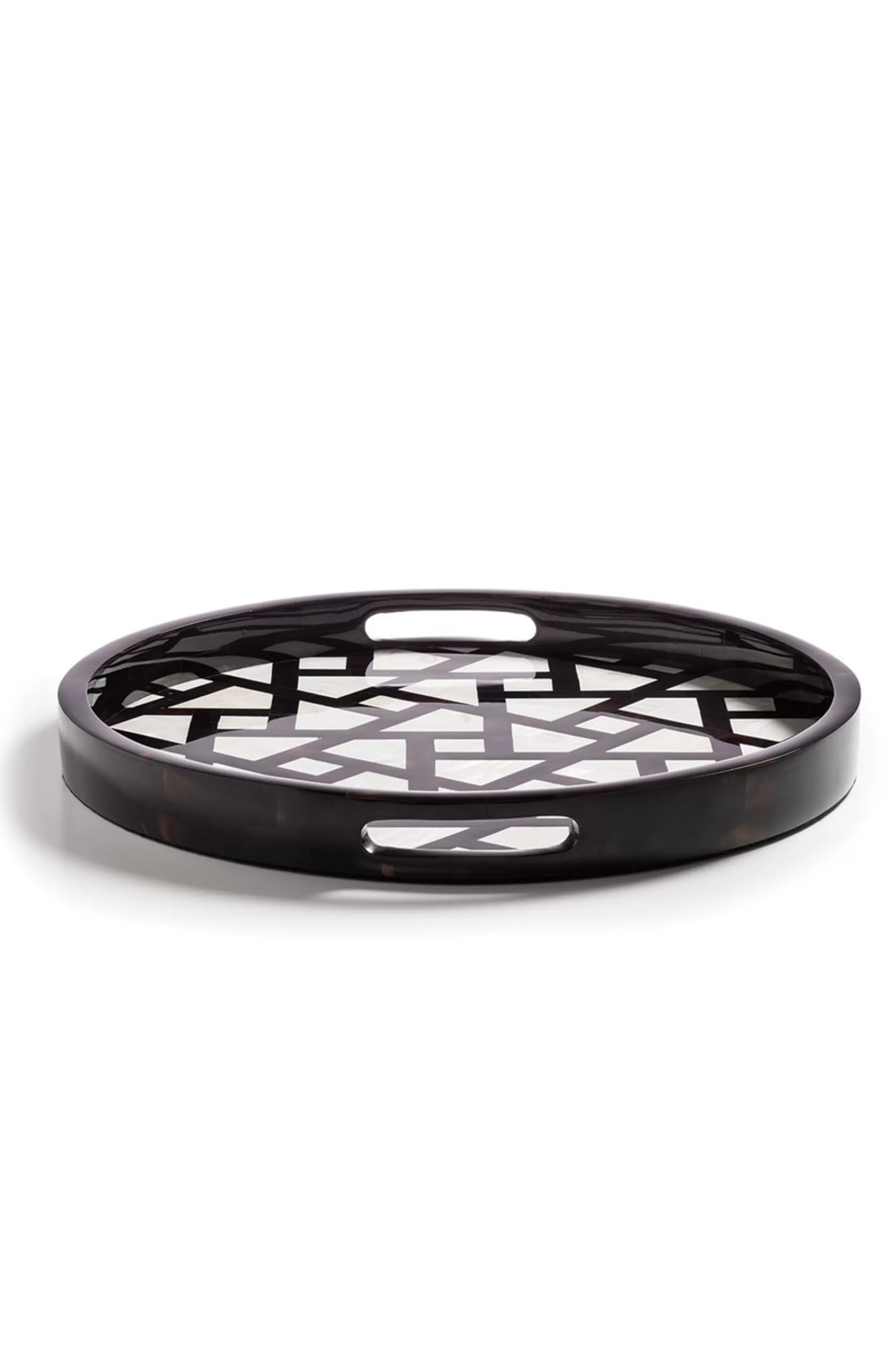 Natori Home Accents<Mindoro Circle Tray Black & White