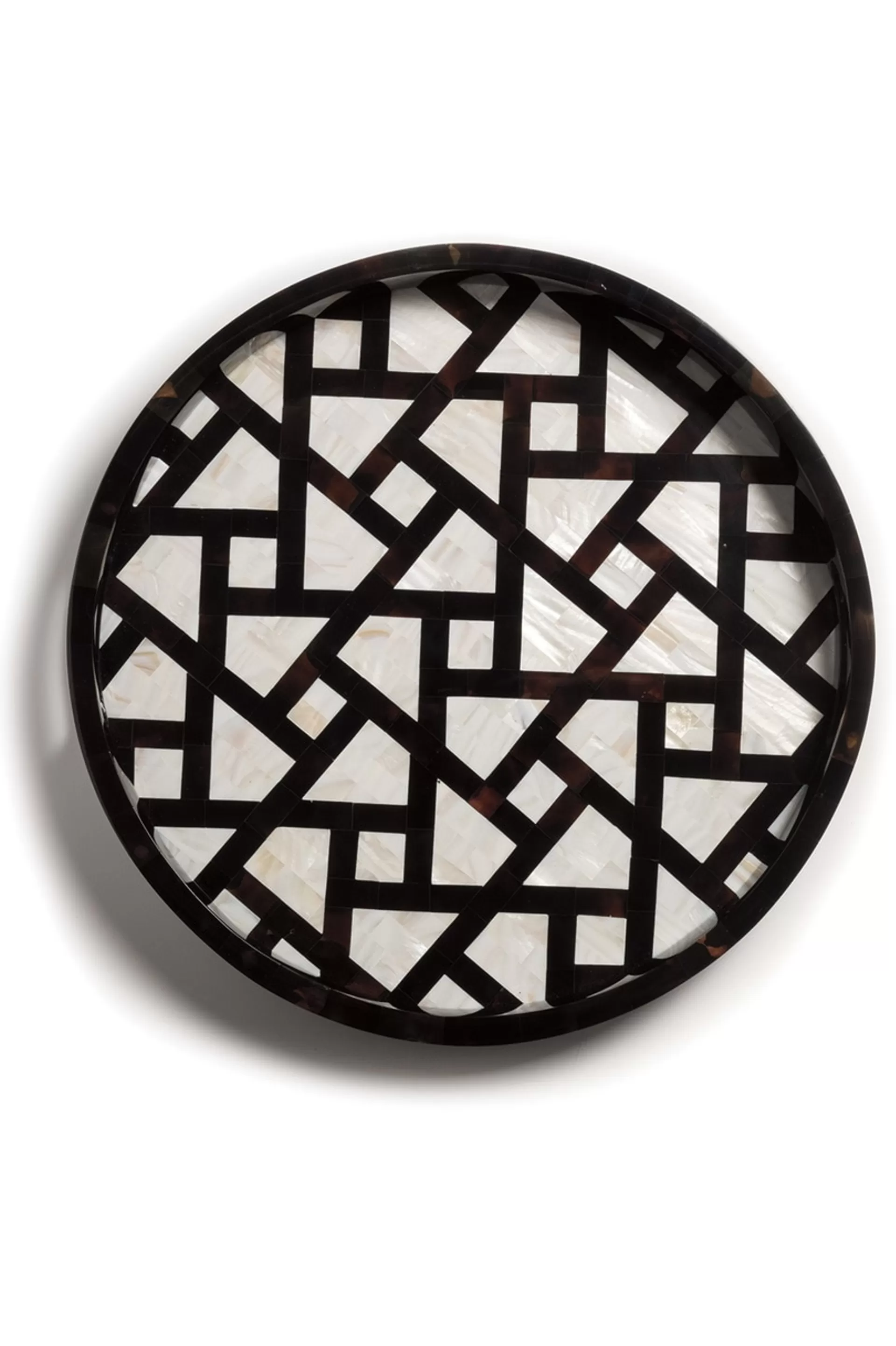 Natori Home Accents<Mindoro Circle Tray Black & White