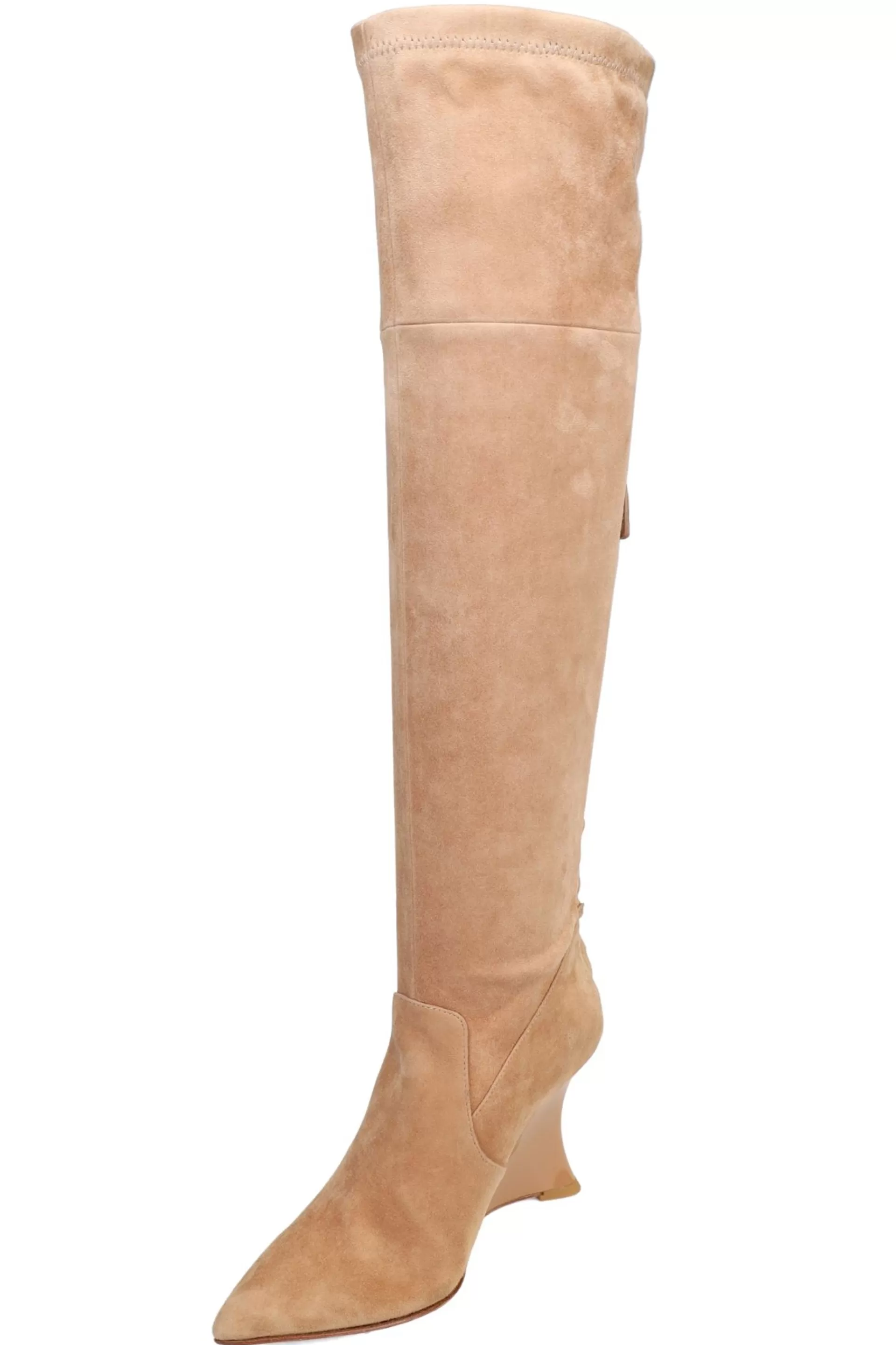 Natori Boots<Natsu Stretch Suede Over The Knee Wedge Boot