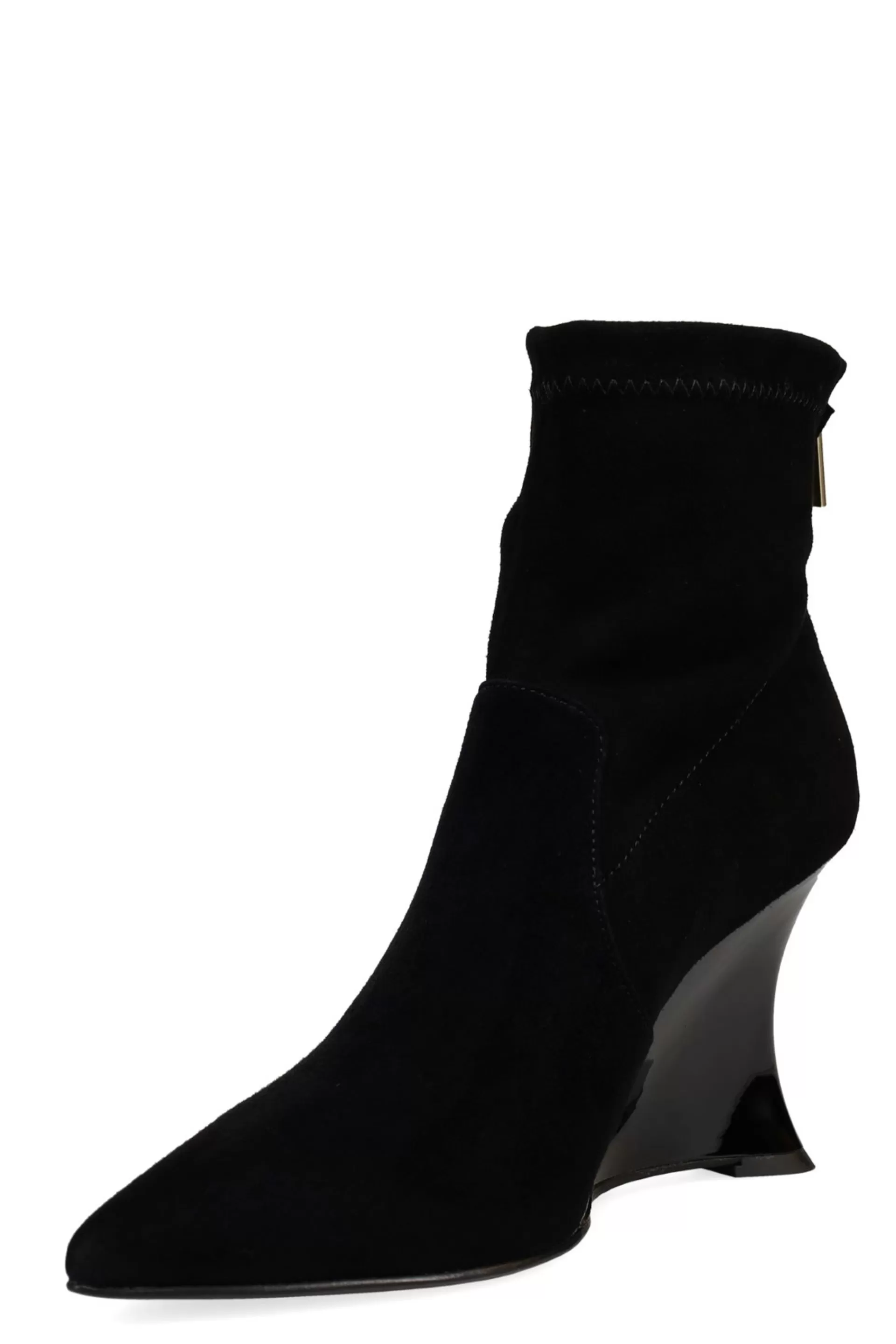 Natori Boots<Neko Suede Wedge Ankle Boot Black