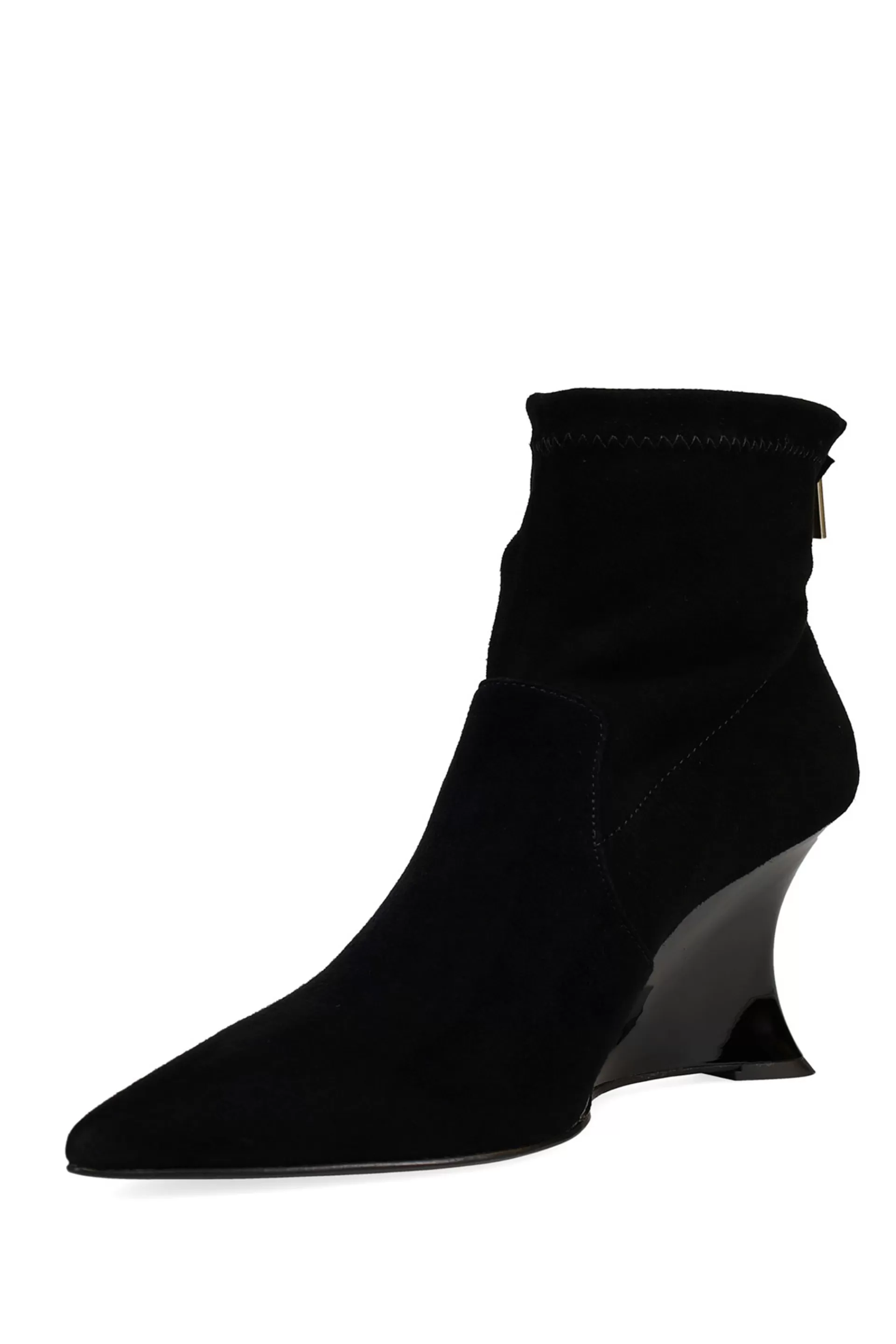 Natori Boots<Neko Suede Wedge Ankle Boot Black