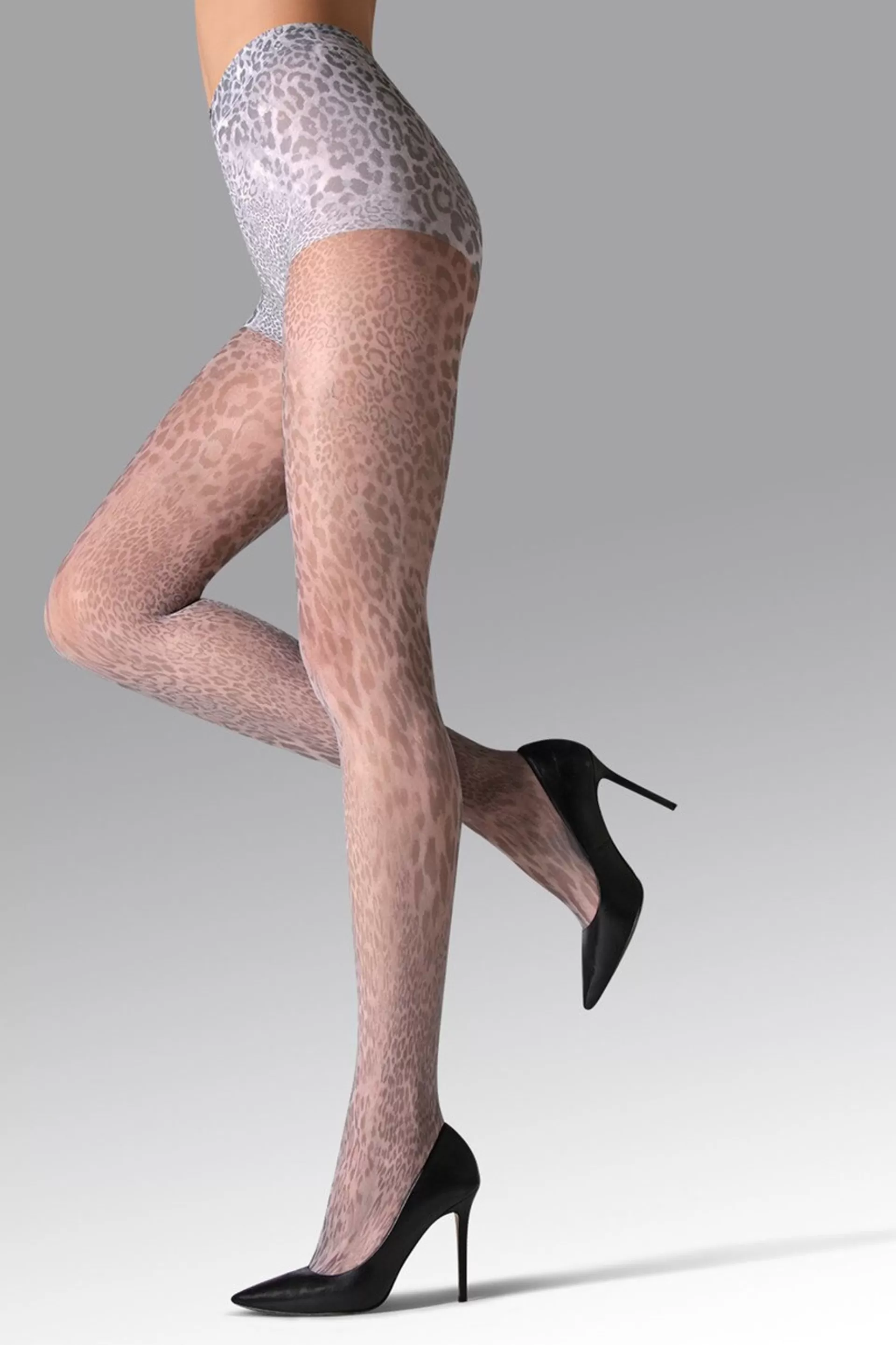 Natori Tights<Neutral Animal Printed Sheer Tights Gray