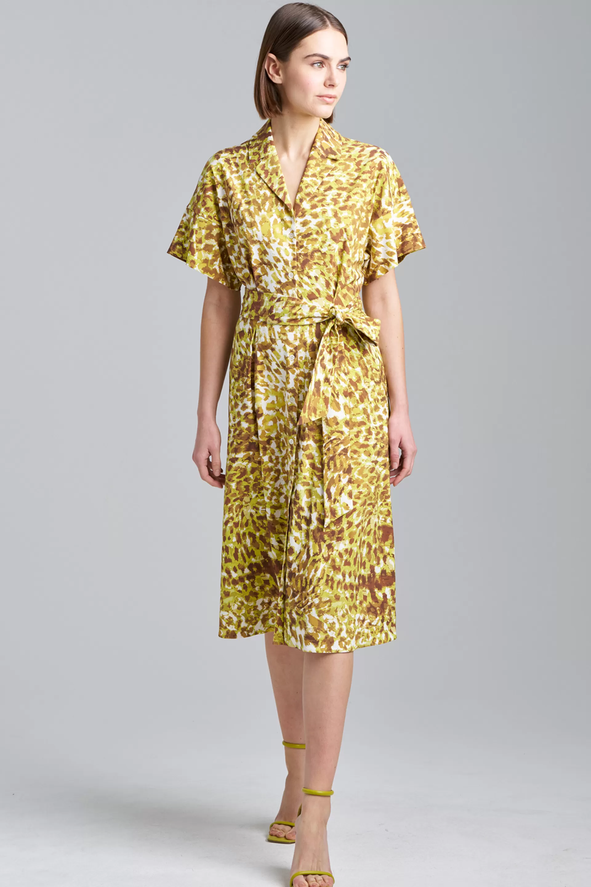 Natori Dresses<Ombre Animale Shirtdress Wasabi Combo