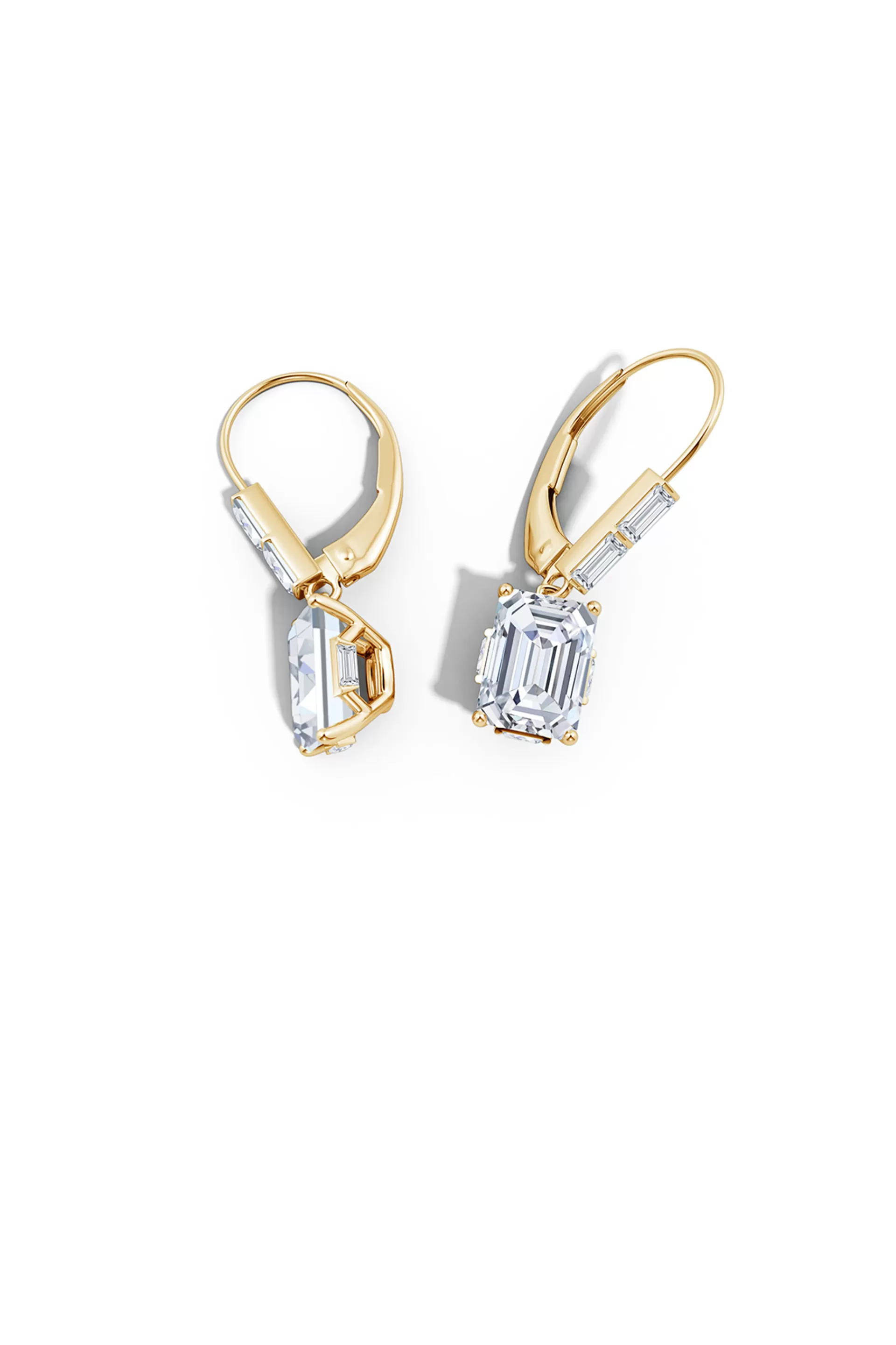 Natori Earrings | Orient Express<Orient Express Lab-Grown 14K Gold & Emerald Cut Diamond Earrings