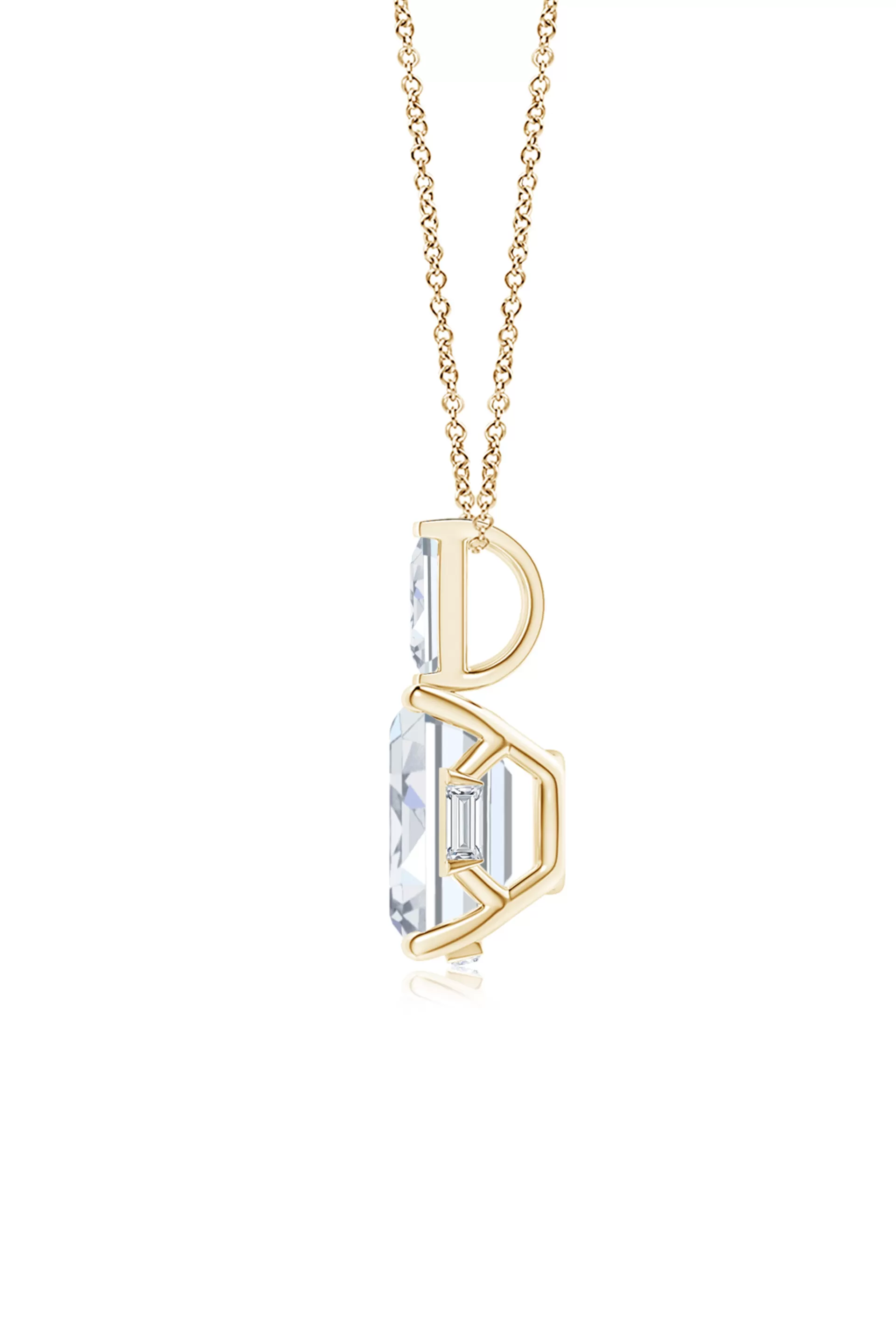 Natori Necklaces | Orient Express<Orient Express Lab-Grown 14K Gold & Emerald Cut Diamond Pendant Necklace