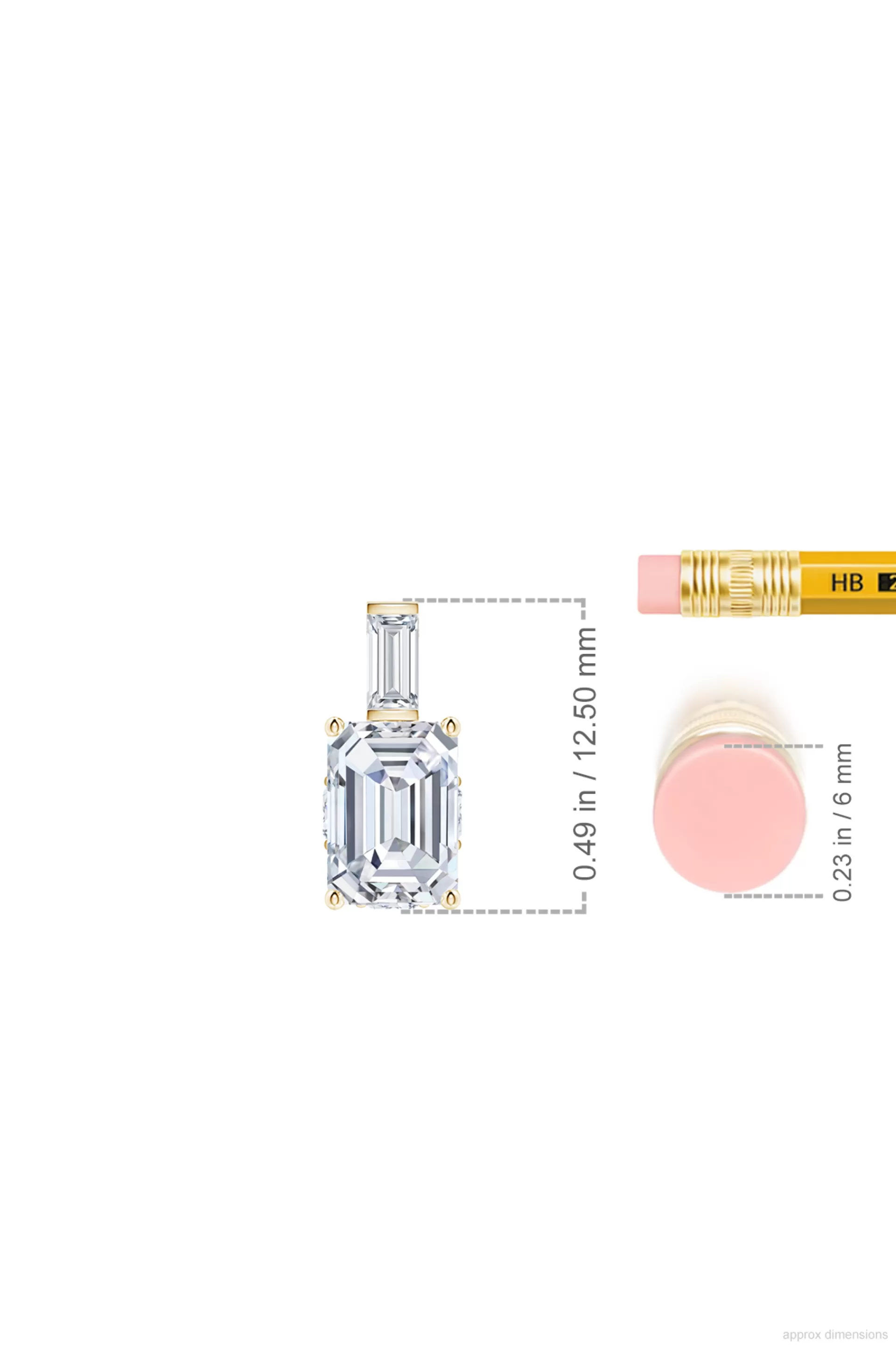 Natori Necklaces | Orient Express<Orient Express Lab-Grown 14K Gold & Emerald Cut Diamond Pendant Necklace