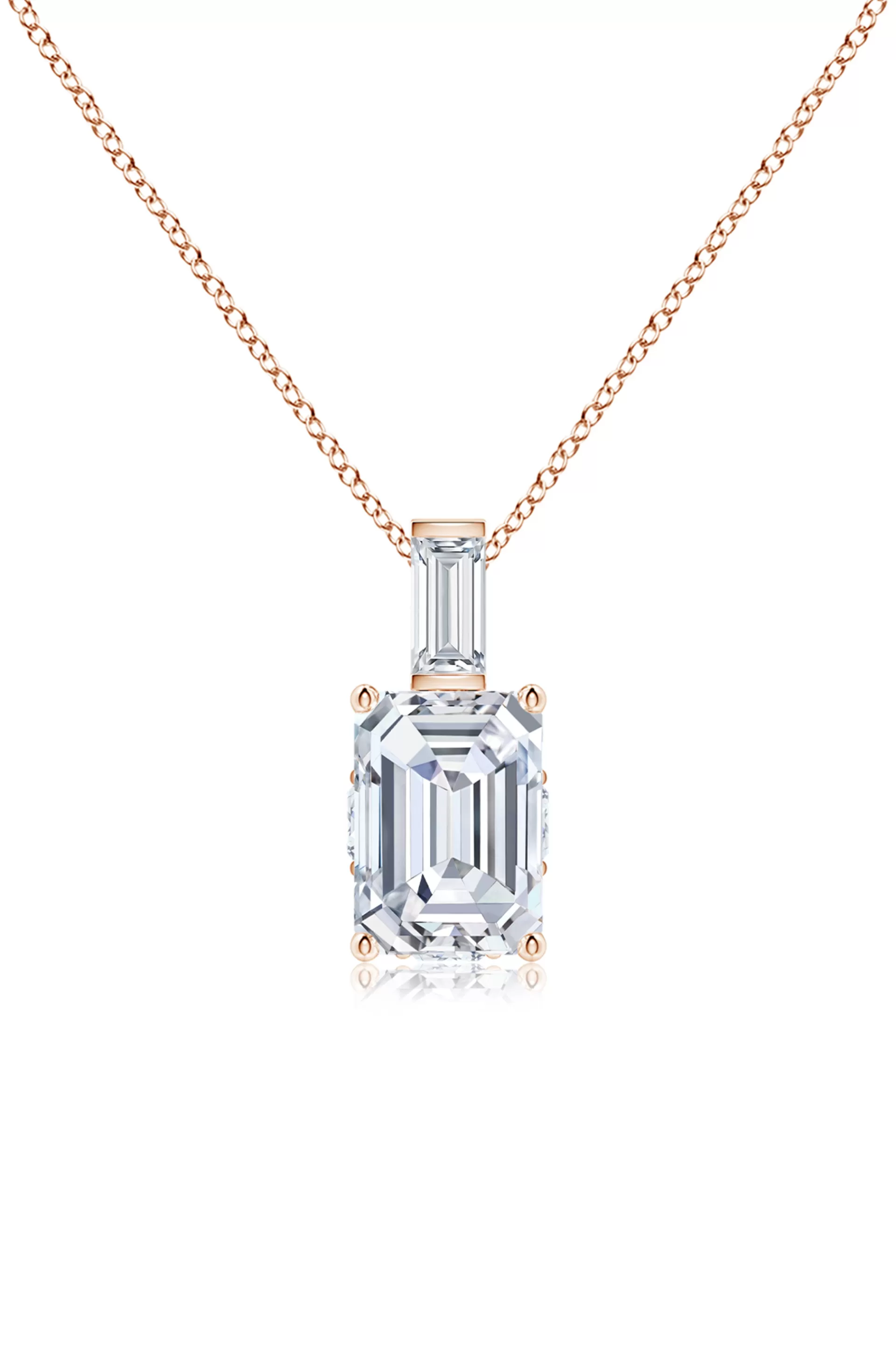 Natori Necklaces | Orient Express<Orient Express Lab-Grown 14K Gold & Emerald Cut Diamond Pendant Necklace