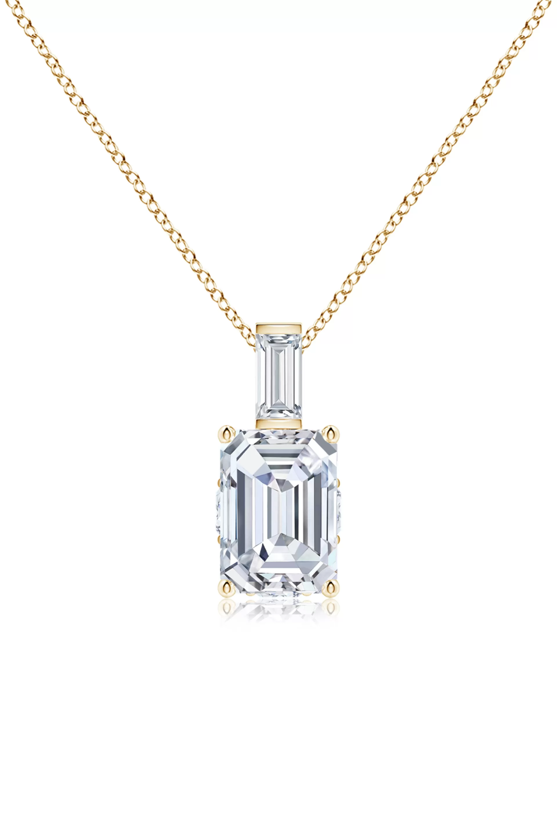 Natori Necklaces | Orient Express<Orient Express Lab-Grown 14K Gold & Emerald Cut Diamond Pendant Necklace