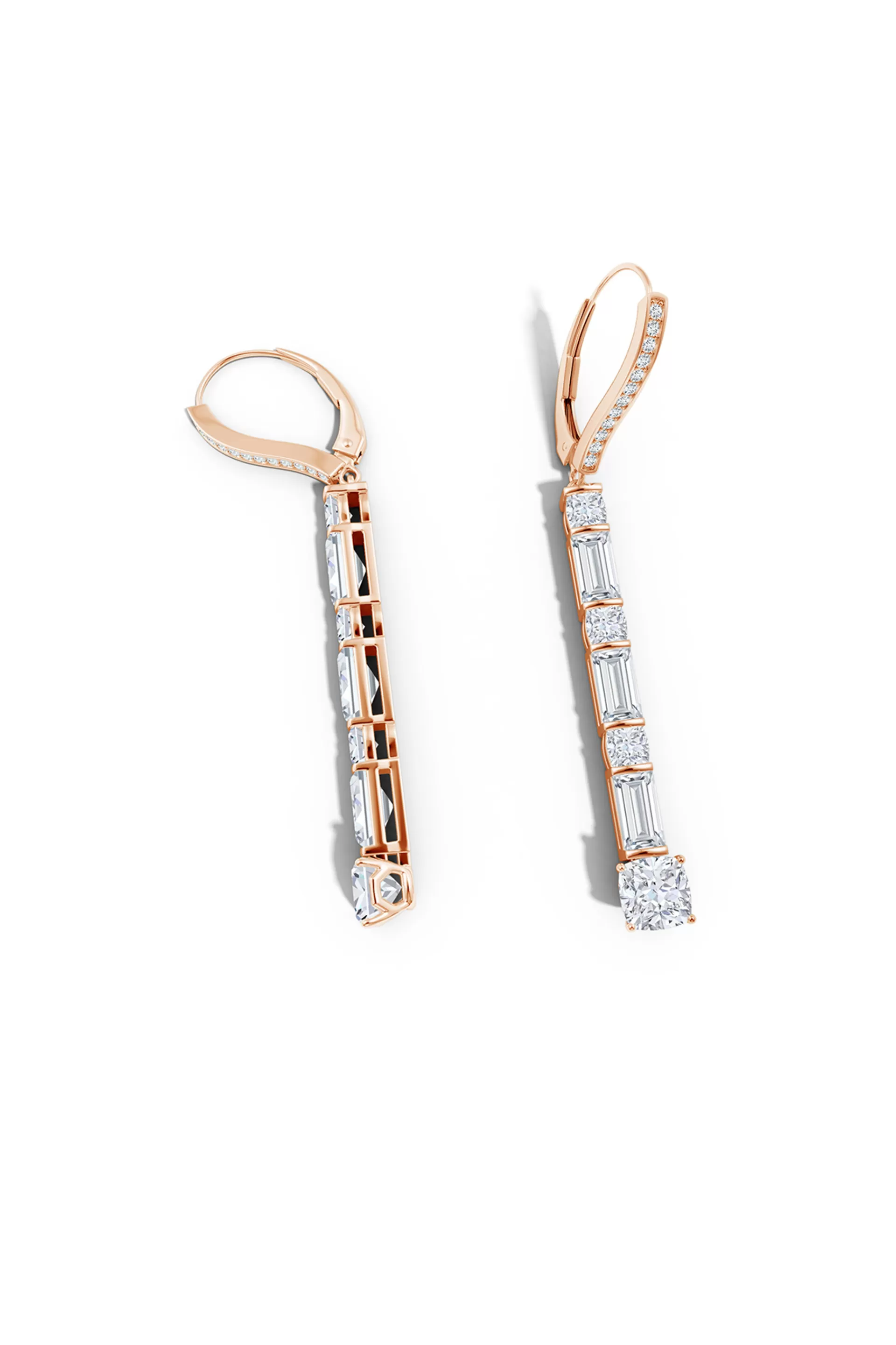 Natori Earrings | Orient Express<Orient Express Lab-Grown 14K Gold Baguette & Cushion Diamond Long Drop Earrings