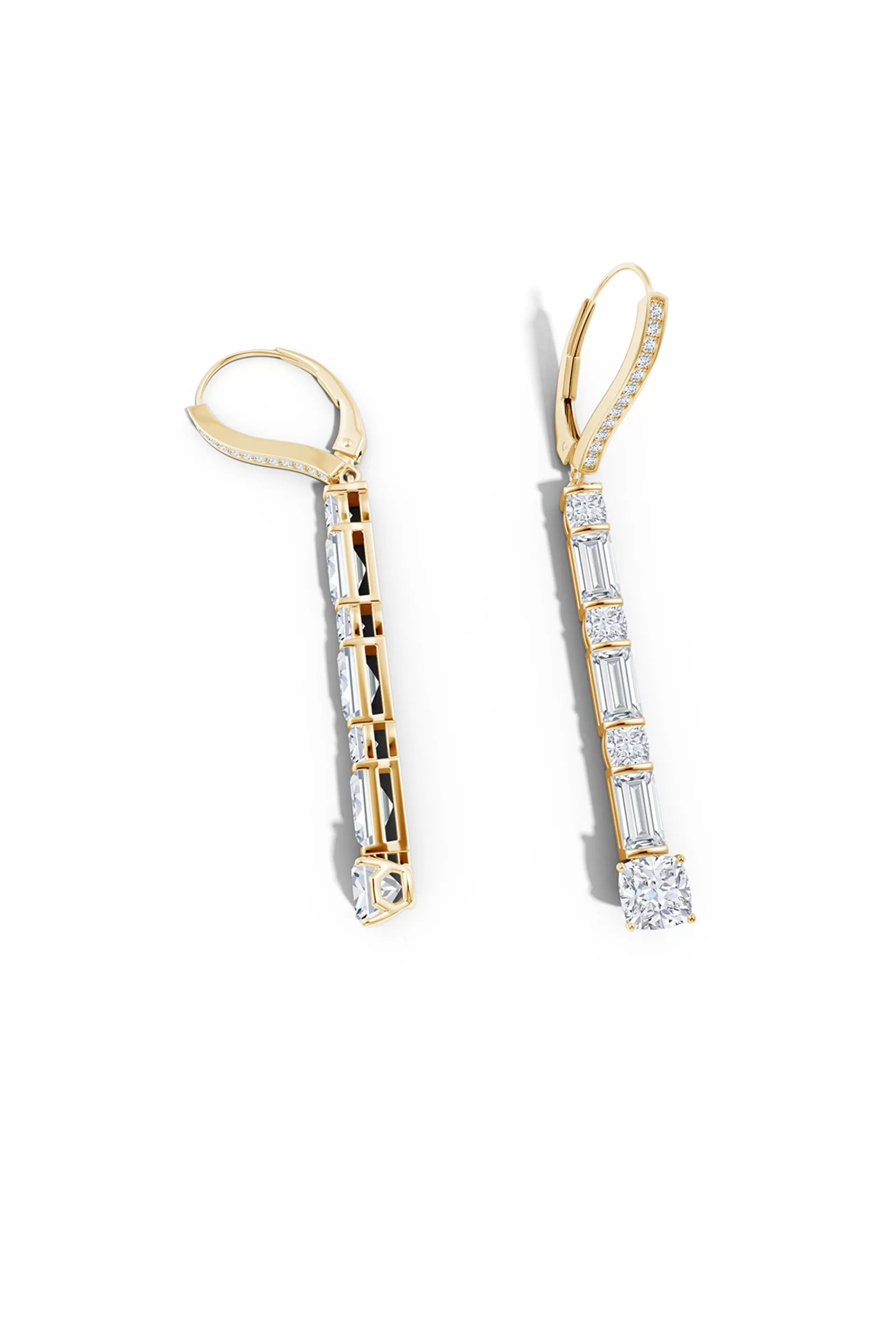 Natori Earrings | Orient Express<Orient Express Lab-Grown 14K Gold Baguette & Cushion Diamond Long Drop Earrings