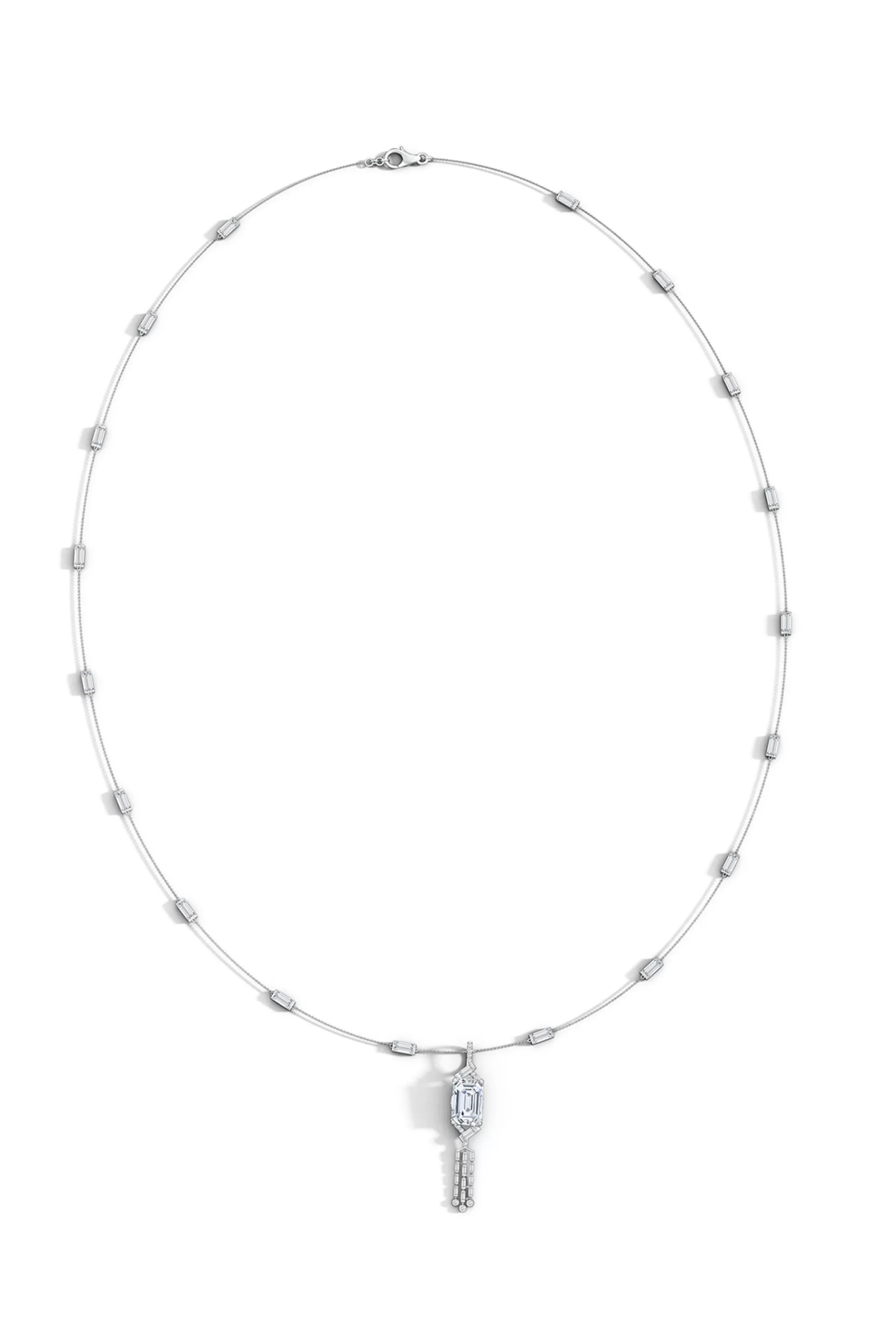 Natori Necklaces | Orient Express<Orient Express Lab-Grown 14K Gold Baguette & Diamond Detachable Tassel Pendant Chain Necklace