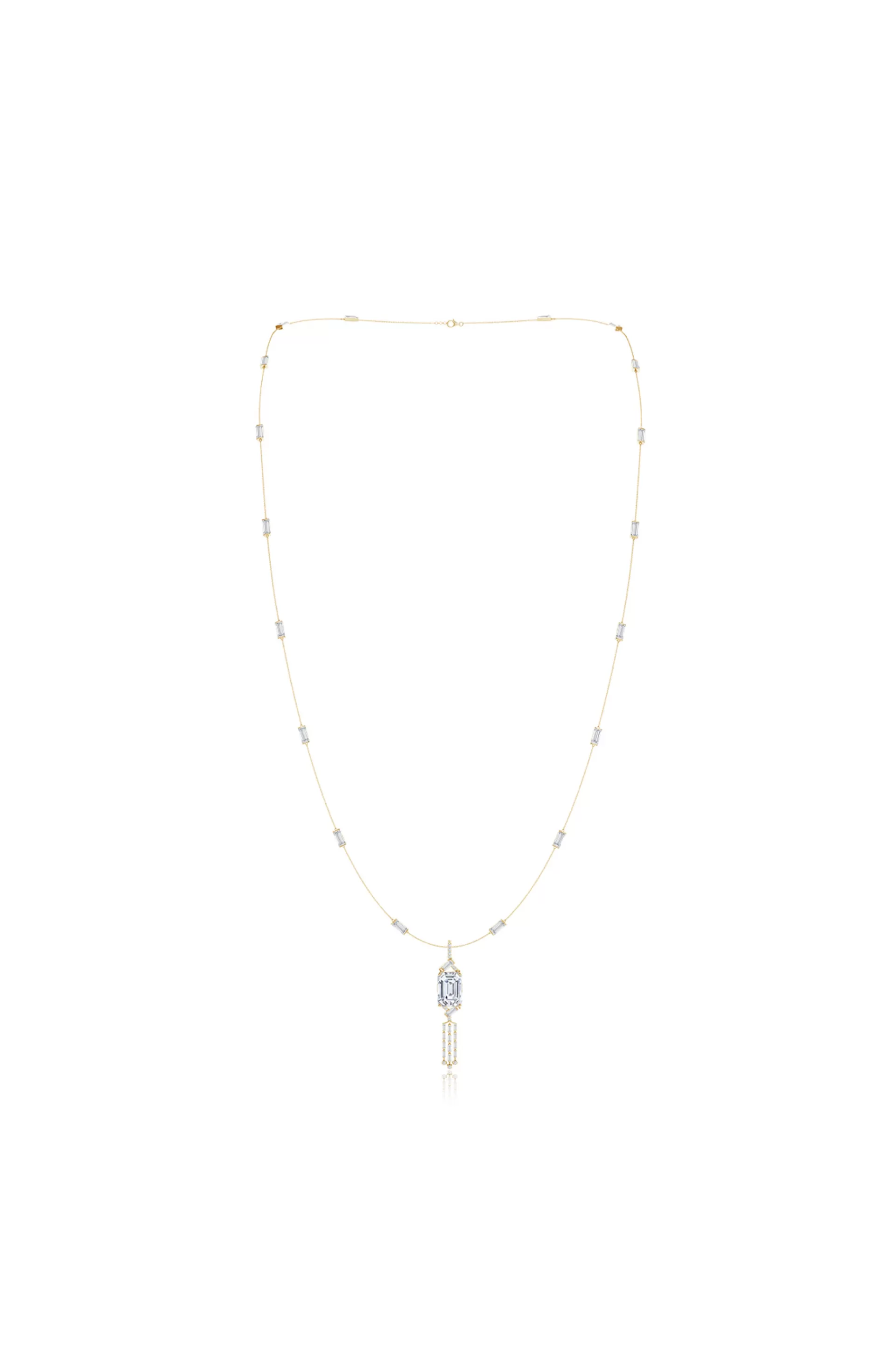 Natori Necklaces | Orient Express<Orient Express Lab-Grown 14K Gold Baguette & Diamond Detachable Tassel Pendant Chain Necklace