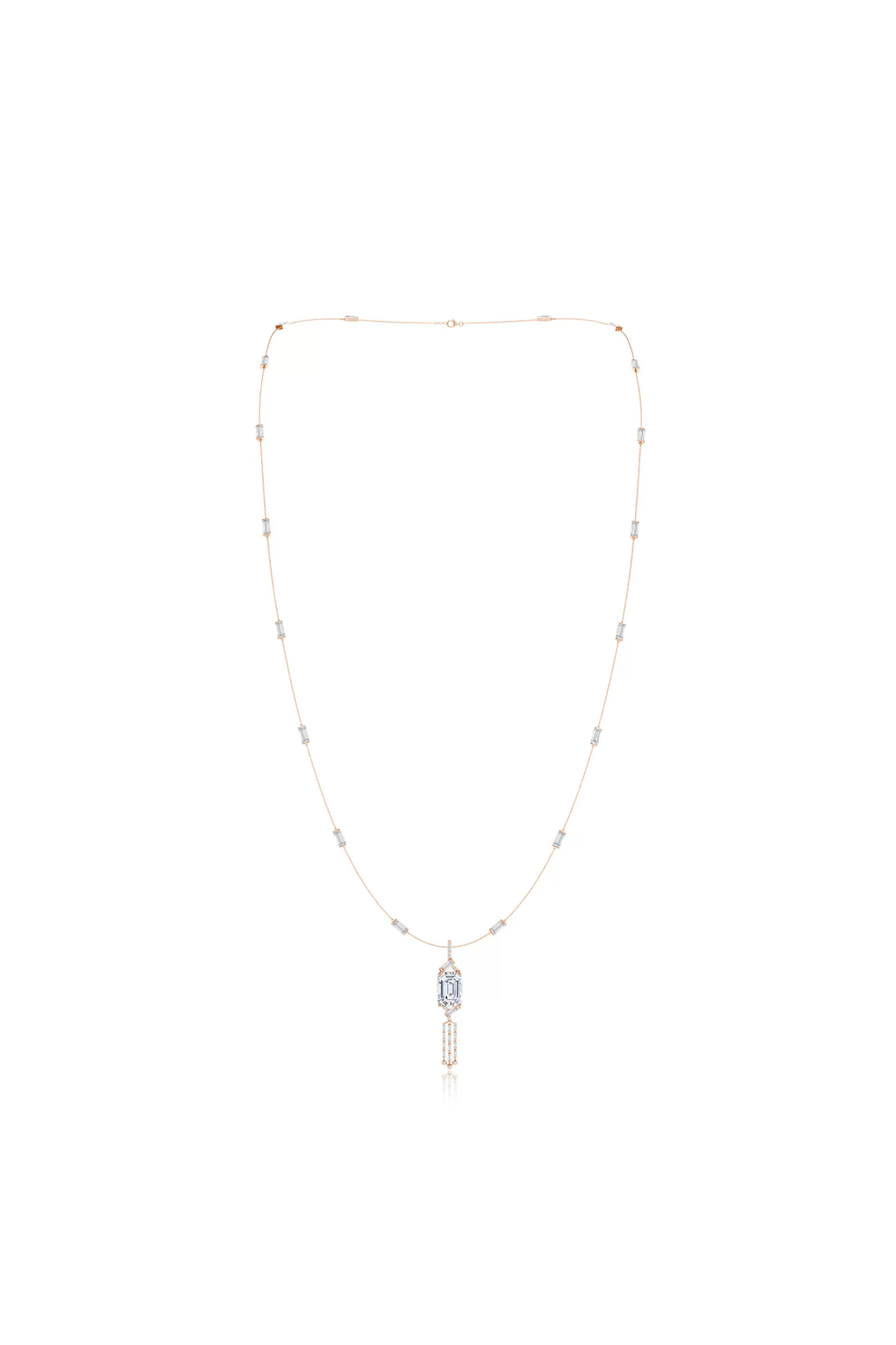 Natori Necklaces | Orient Express<Orient Express Lab-Grown 14K Gold Baguette & Diamond Detachable Tassel Pendant Chain Necklace