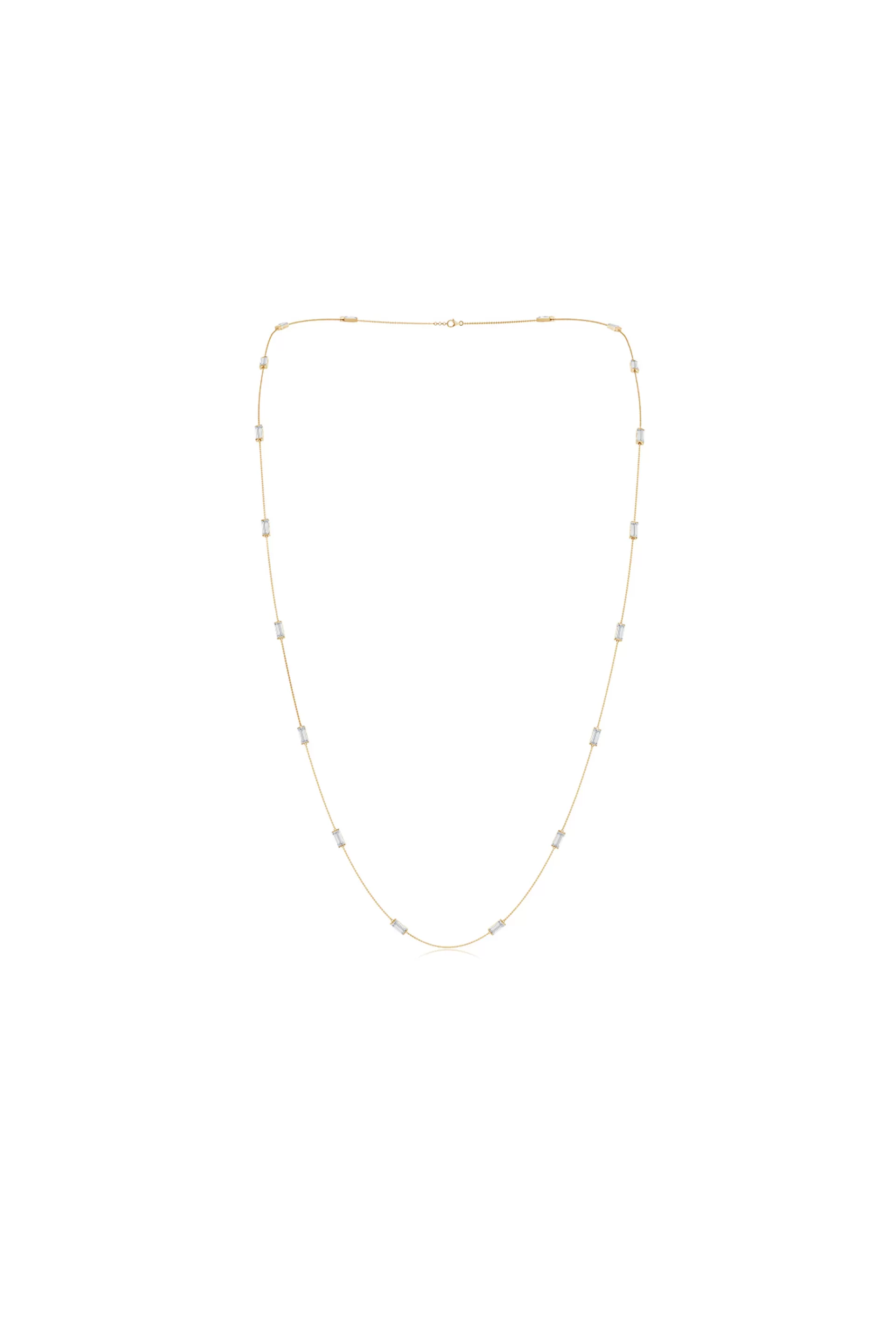 Natori Necklaces | Orient Express<Orient Express Lab-Grown 14K Gold Baguette & Diamond Station Chain Necklace