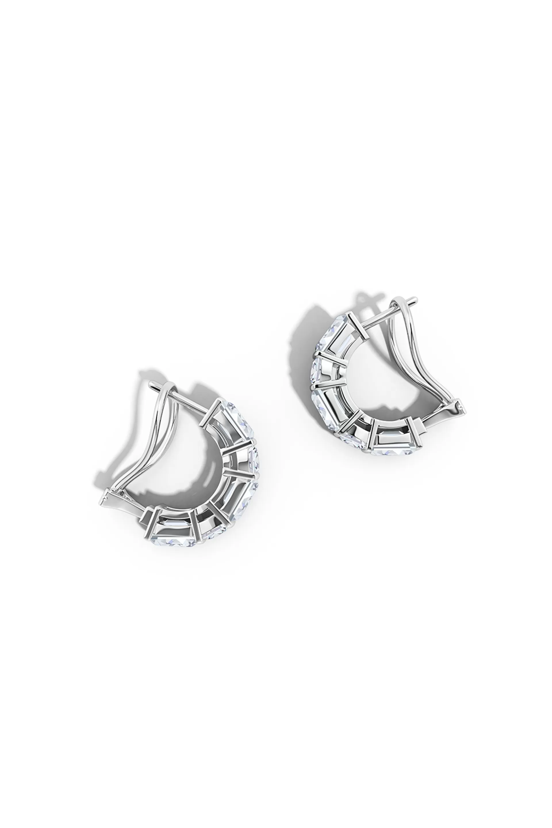 Natori Earrings | Orient Express<Orient Express Lab-Grown 14K Gold Emerald Cut & Cushion Diamond Half Hoop Earrings