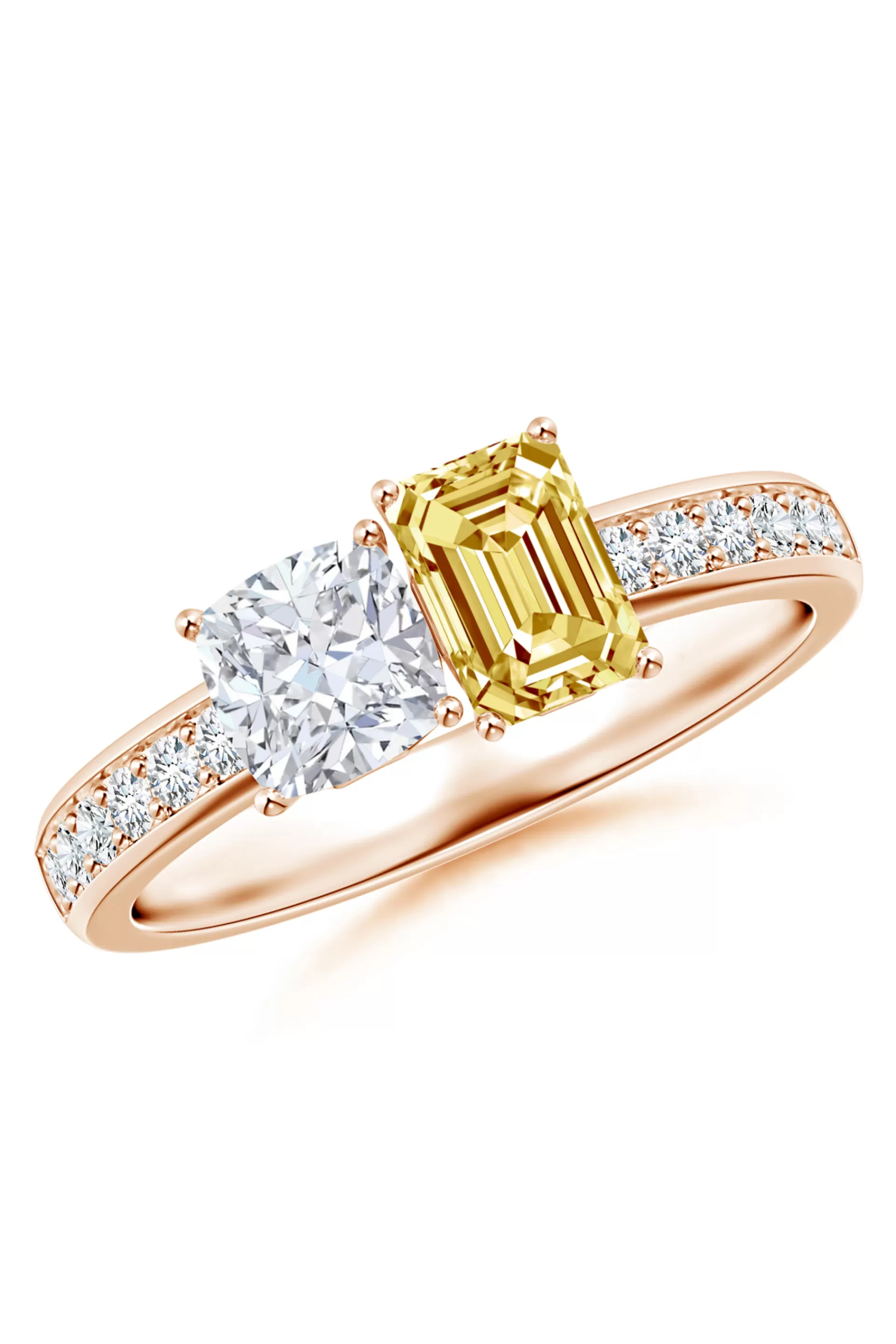 Natori Rings | Orient Express<Orient Express Lab-Grown 14K Gold With White & Yellow Diamond Two Stone Ring