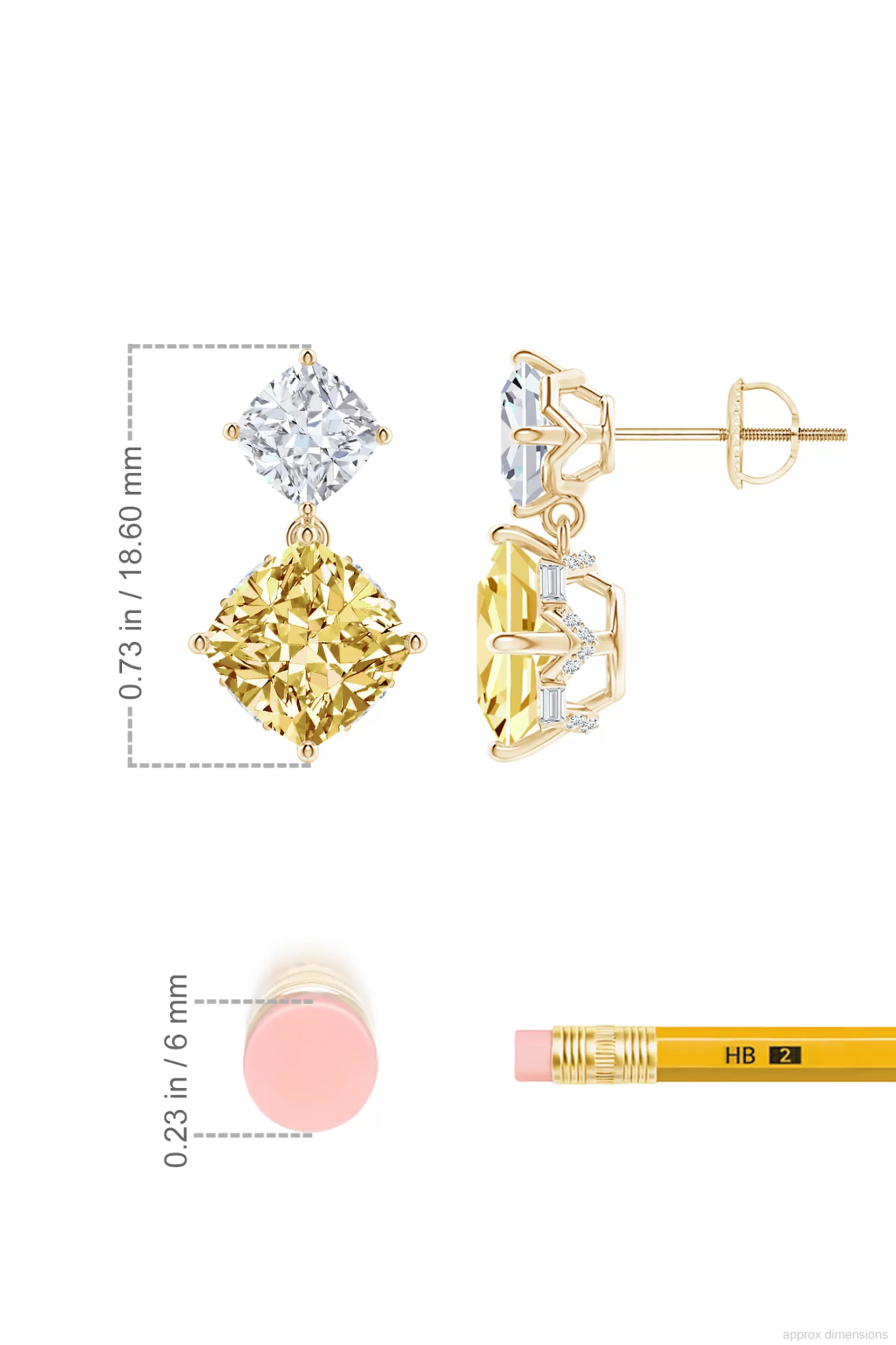 Natori Earrings | Orient Express<Orient Express Lab-Grown 14K Gold With Yellow & White Diamond Two Stone Earrings