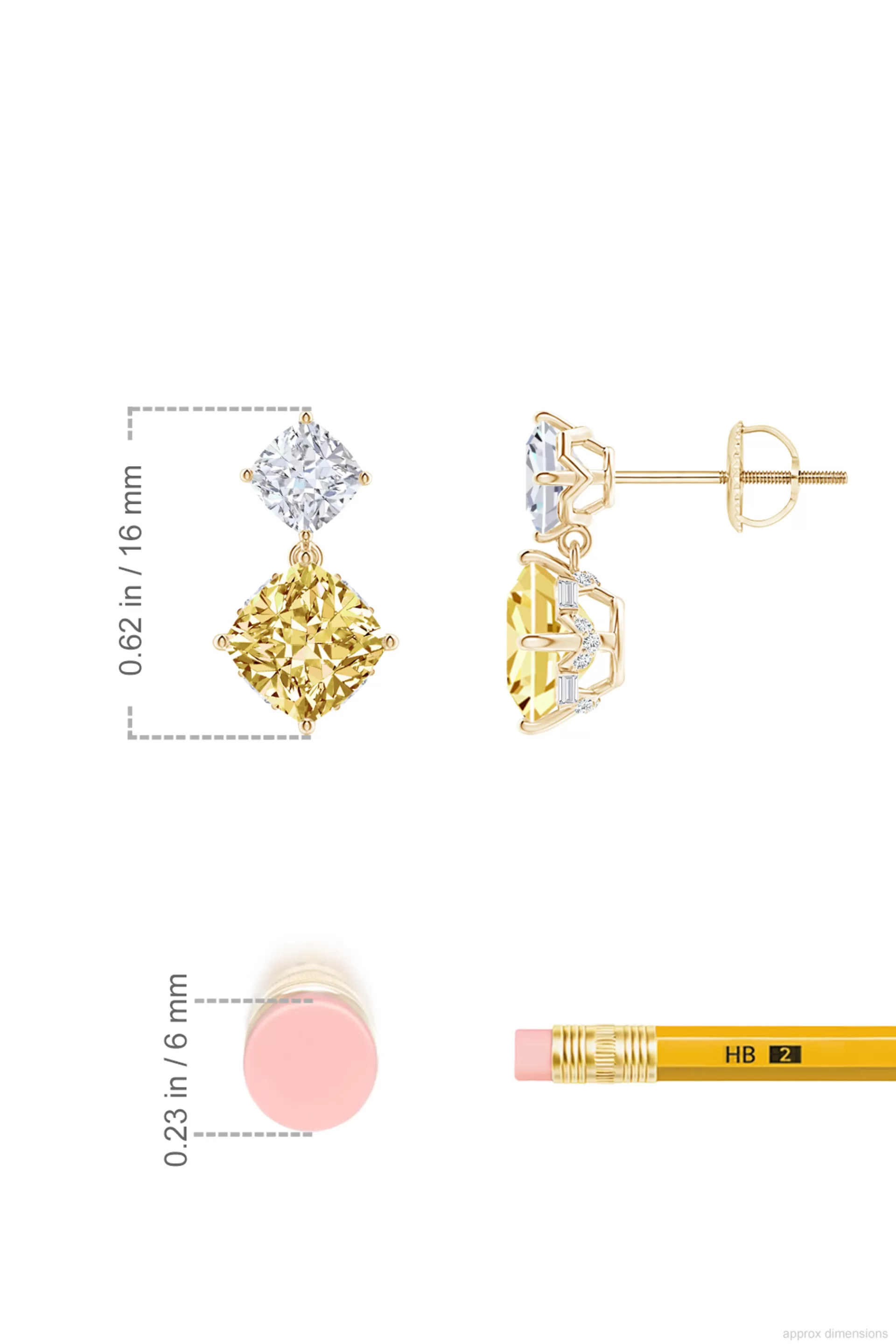 Natori Earrings | Orient Express<Orient Express Lab-Grown 14K Gold With Yellow & White Diamond Two Stone Earrings