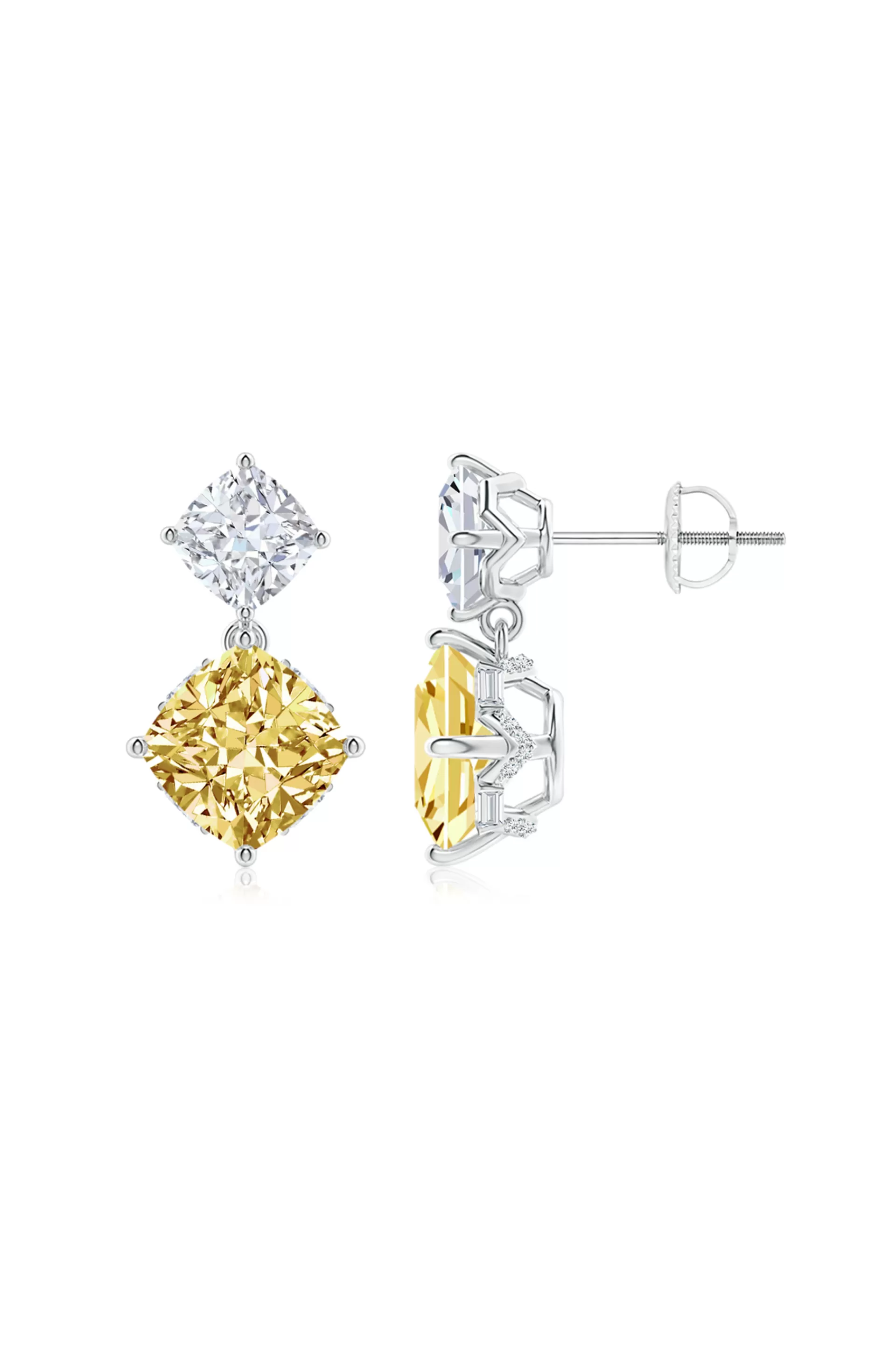 Natori Earrings | Orient Express<Orient Express Lab-Grown 14K Gold With Yellow & White Diamond Two Stone Earrings