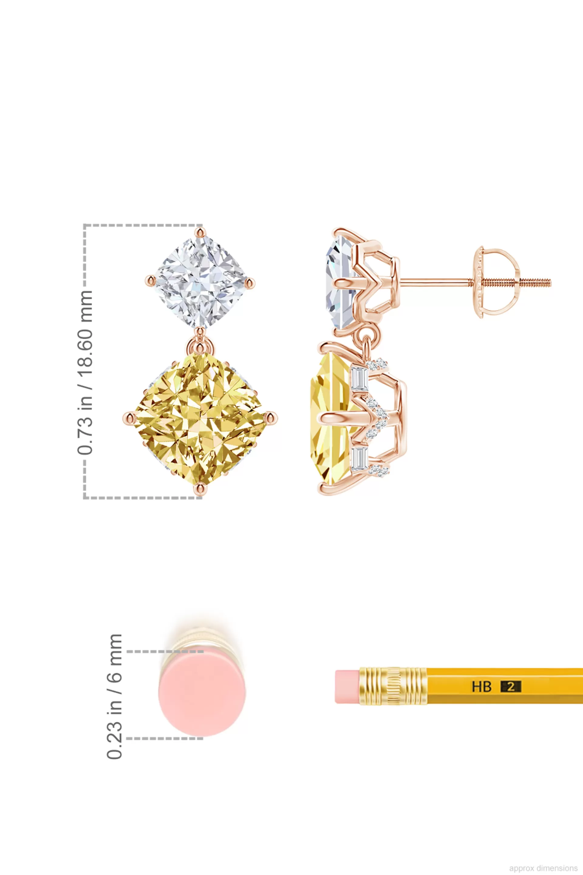 Natori Earrings | Orient Express<Orient Express Lab-Grown 14K Gold With Yellow & White Diamond Two Stone Earrings
