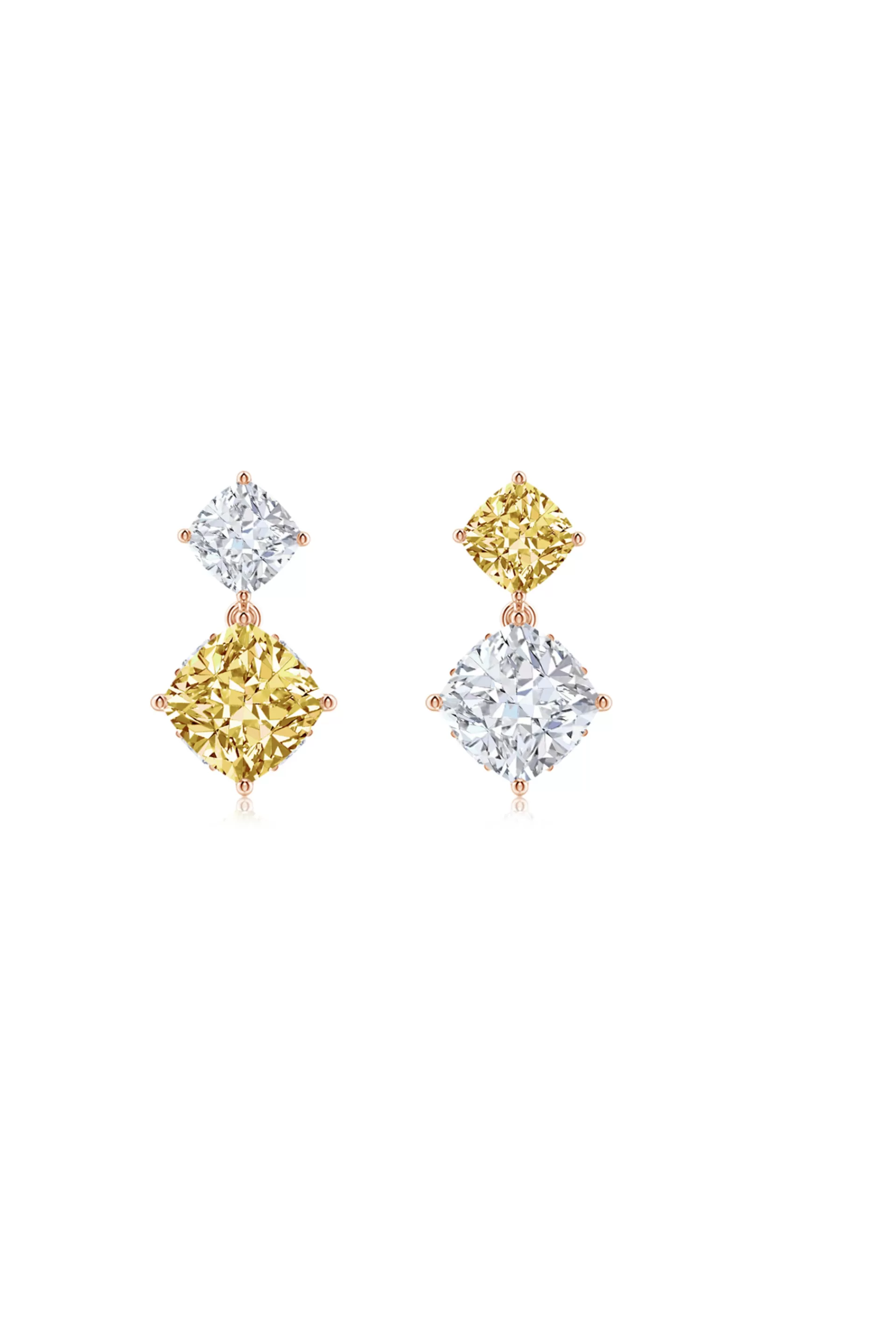 Natori Earrings | Orient Express<Orient Express Lab-Grown 14K Gold With Yellow & White Diamond Two Stone Earrings