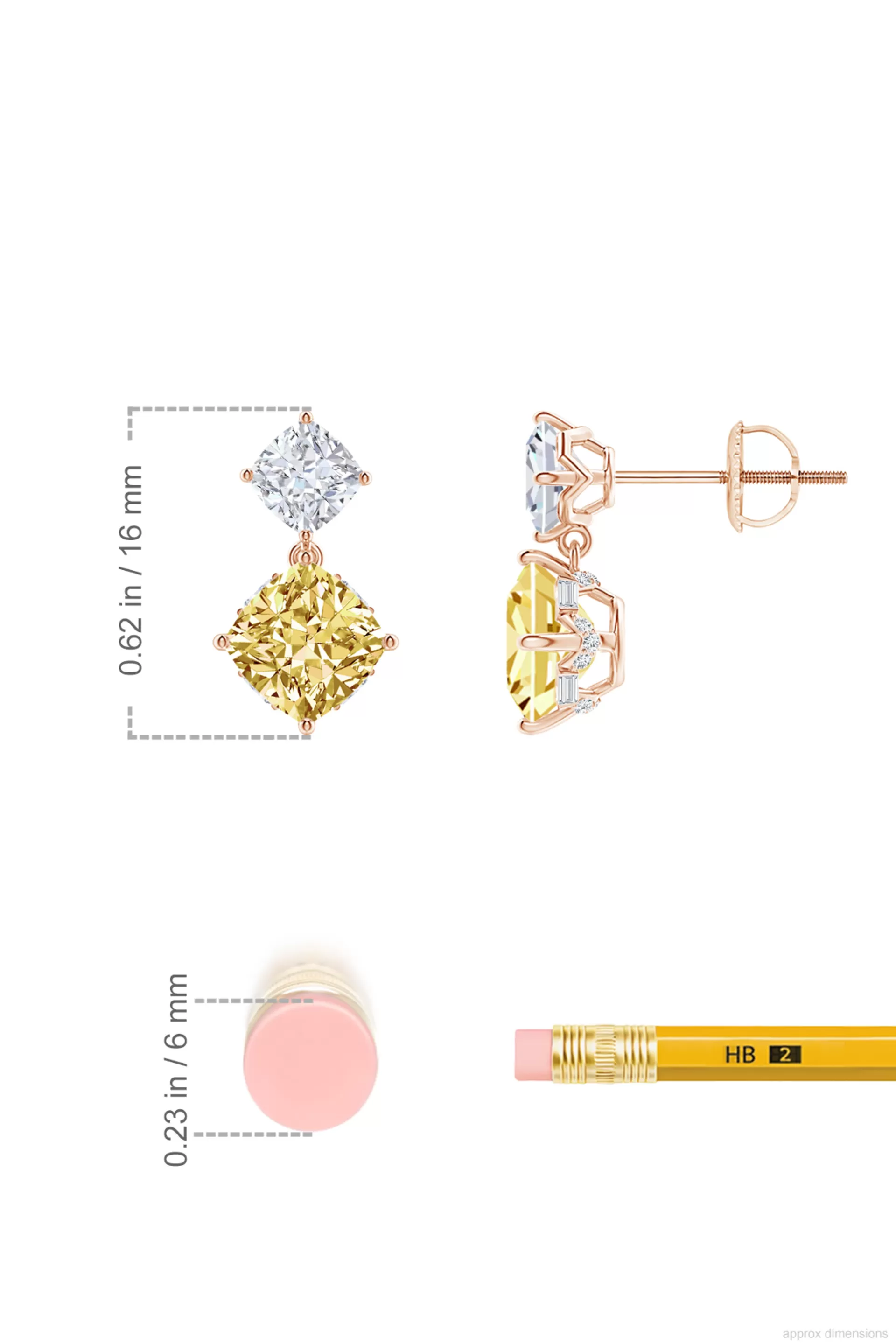 Natori Earrings | Orient Express<Orient Express Lab-Grown 14K Gold With Yellow & White Diamond Two Stone Earrings