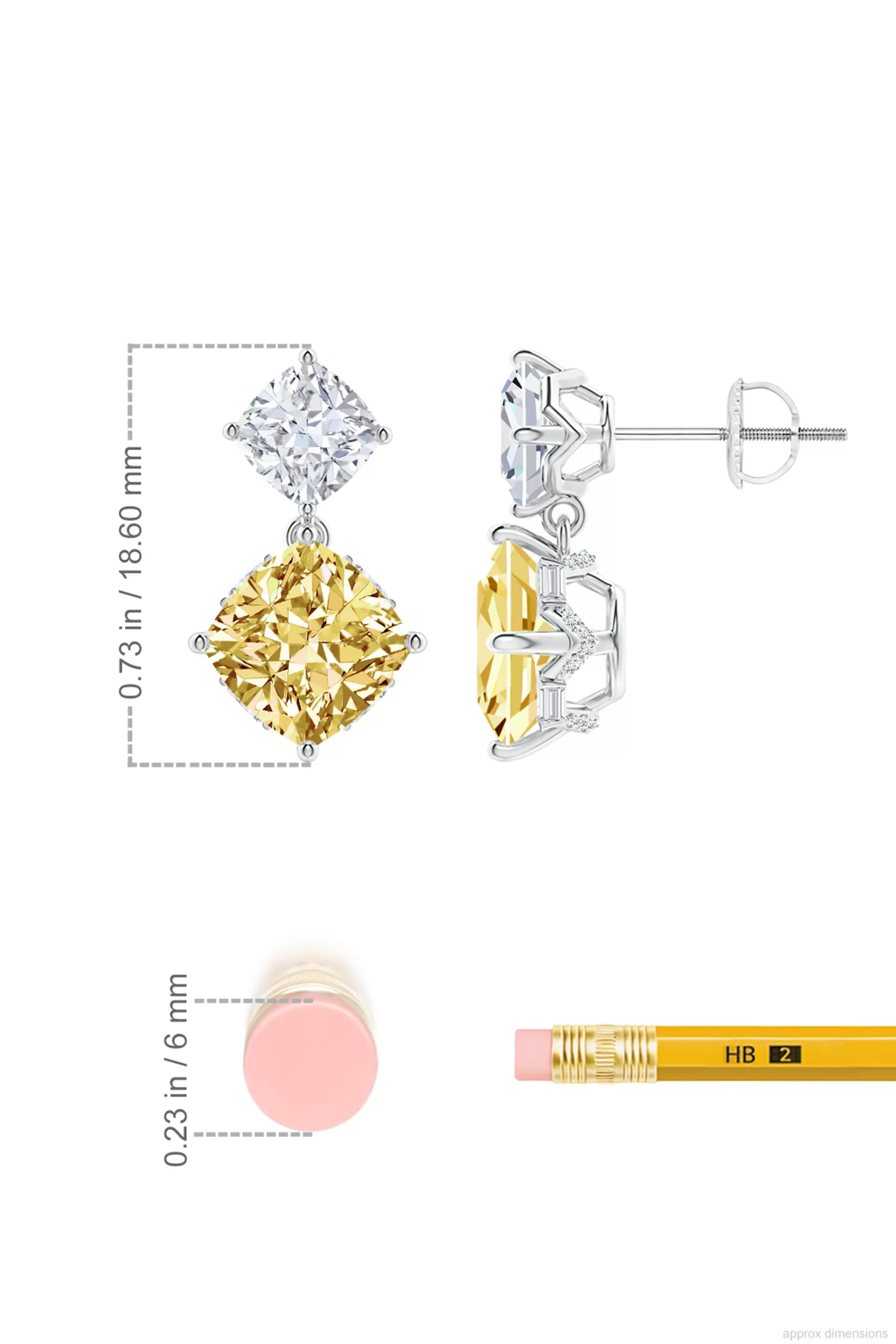 Natori Earrings | Orient Express<Orient Express Lab-Grown 14K Gold With Yellow & White Diamond Two Stone Earrings