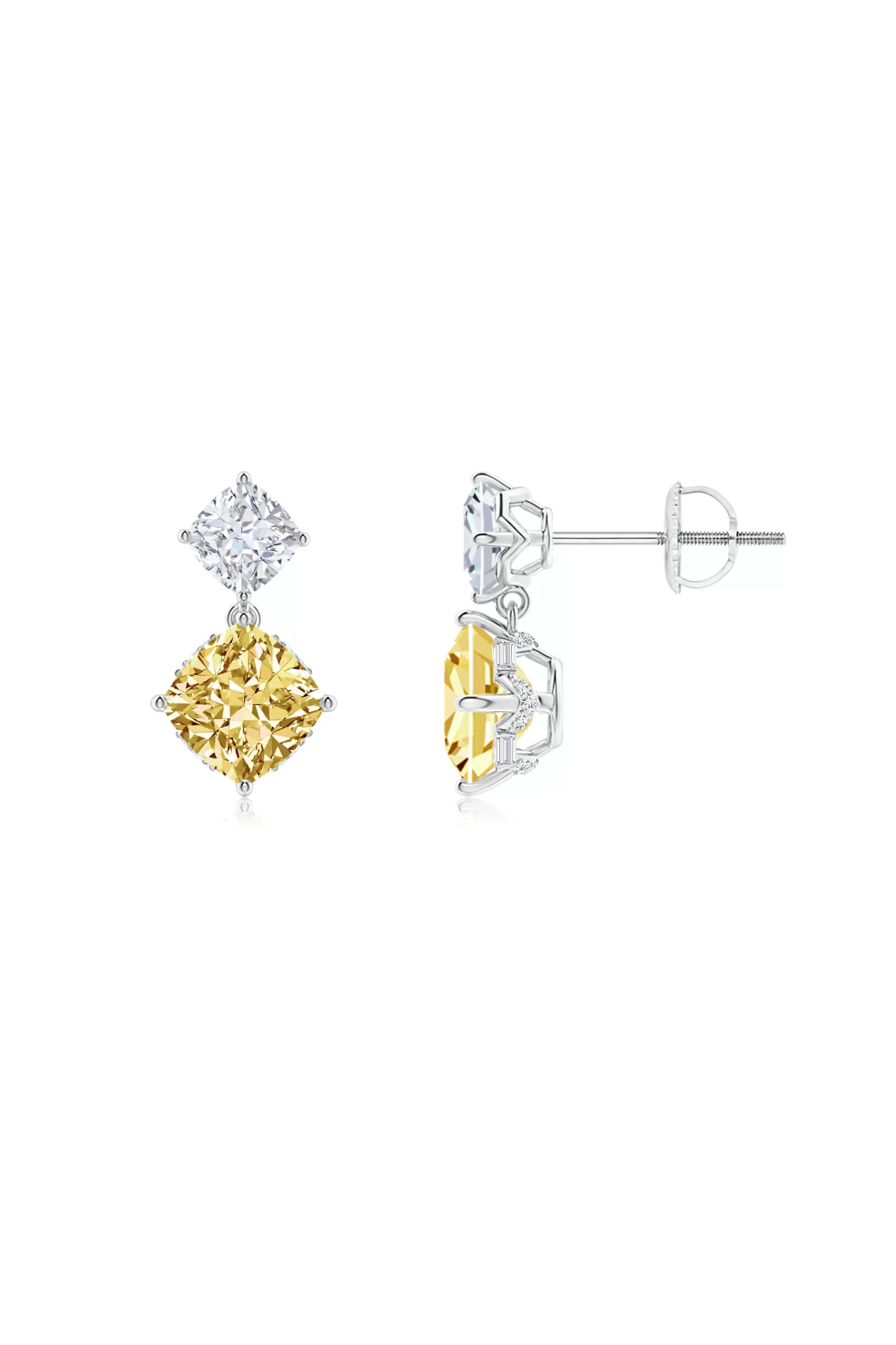 Natori Earrings | Orient Express<Orient Express Lab-Grown 14K Gold With Yellow & White Diamond Two Stone Earrings