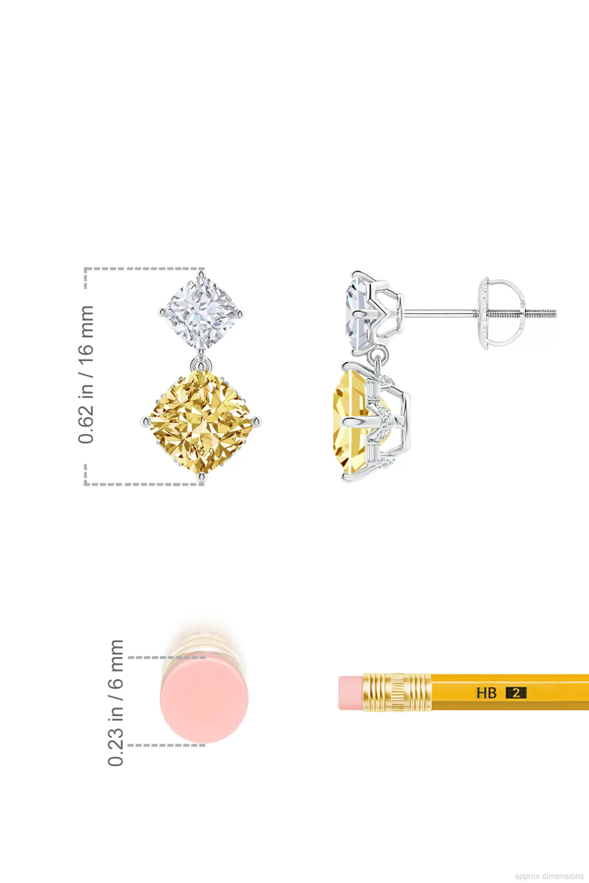 Natori Earrings | Orient Express<Orient Express Lab-Grown 14K Gold With Yellow & White Diamond Two Stone Earrings