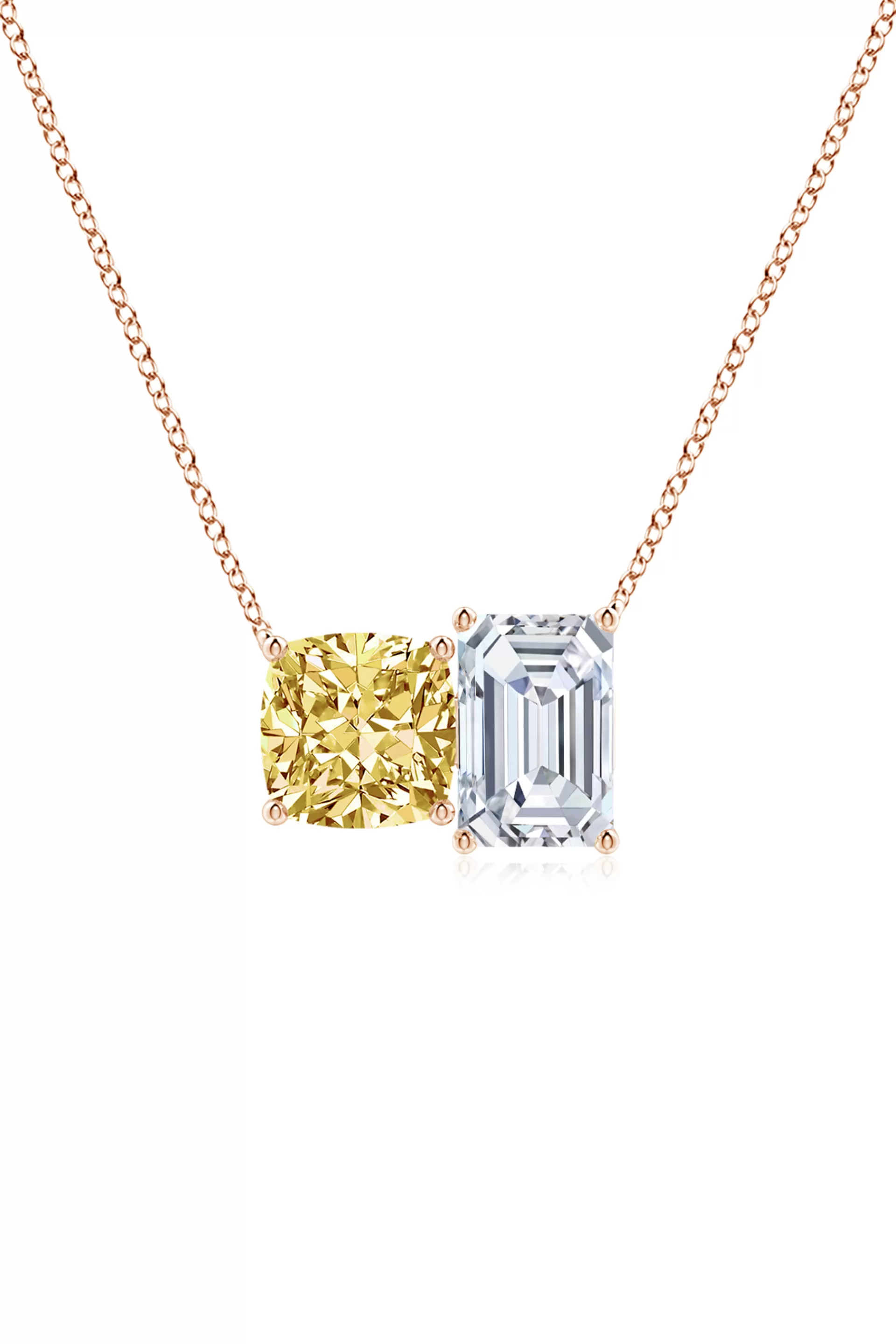 Natori Necklaces | Orient Express<Orient Express Lab-Grown 14K Gold With Yellow & White Diamond Two Stone Pendant Necklace