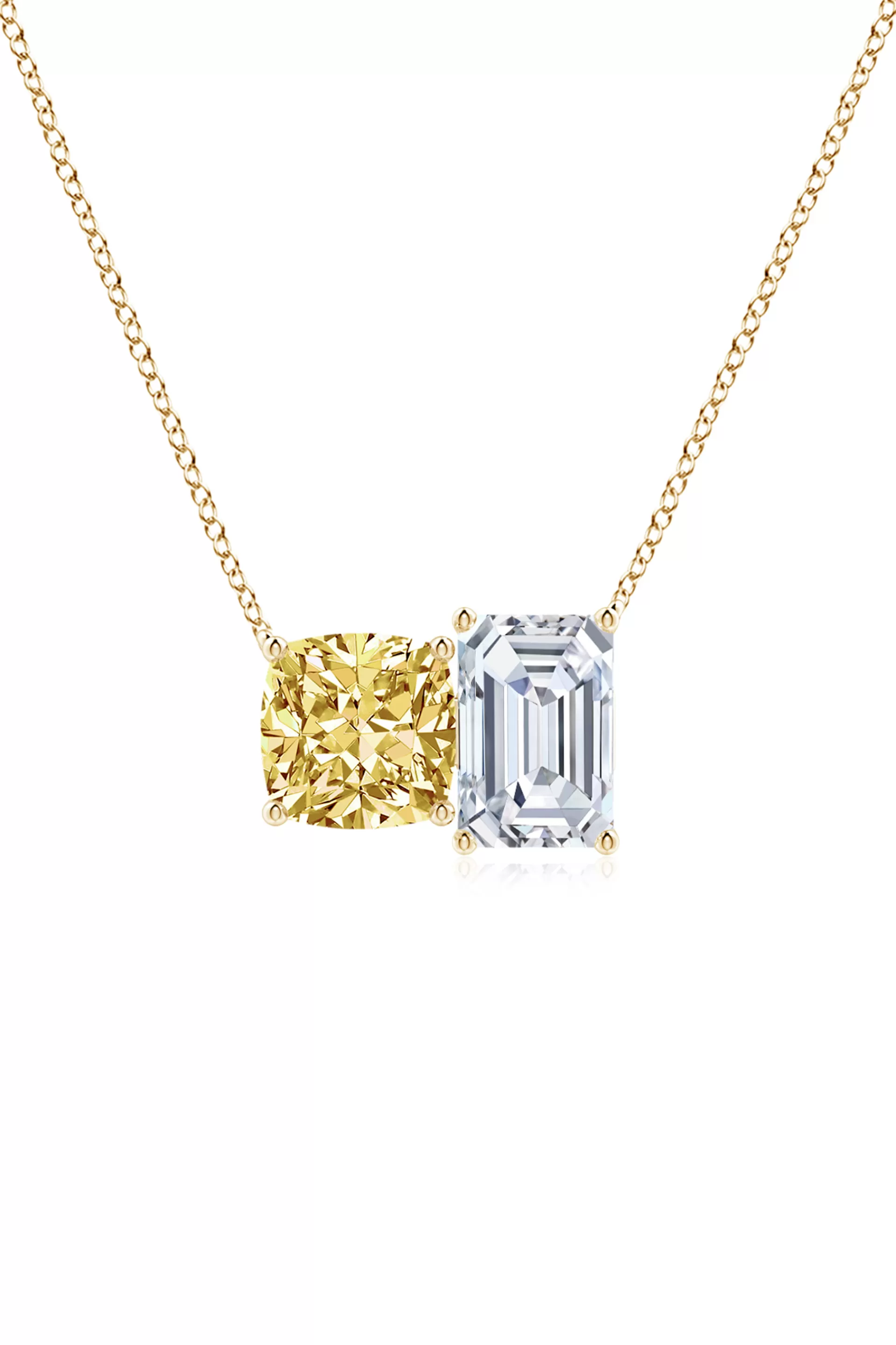 Natori Necklaces | Orient Express<Orient Express Lab-Grown 14K Gold With Yellow & White Diamond Two Stone Pendant Necklace