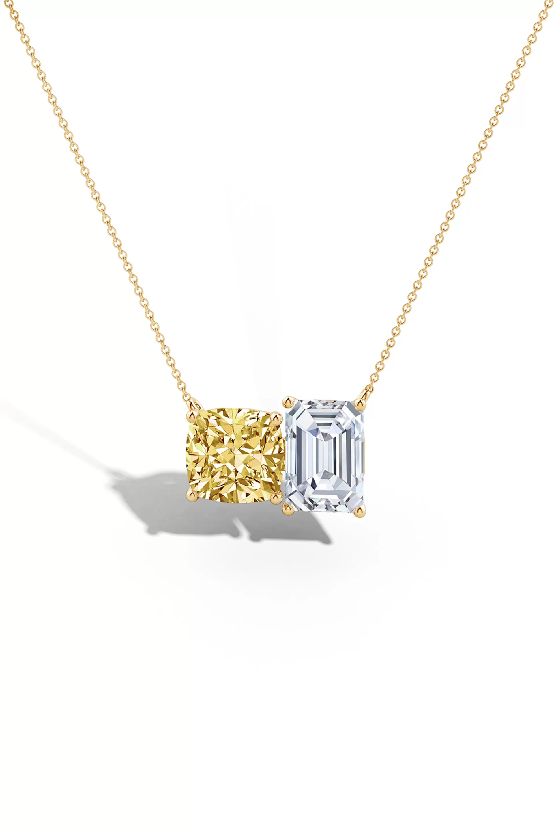 Natori Necklaces | Orient Express<Orient Express Lab-Grown 14K Gold With Yellow & White Diamond Two Stone Pendant Necklace