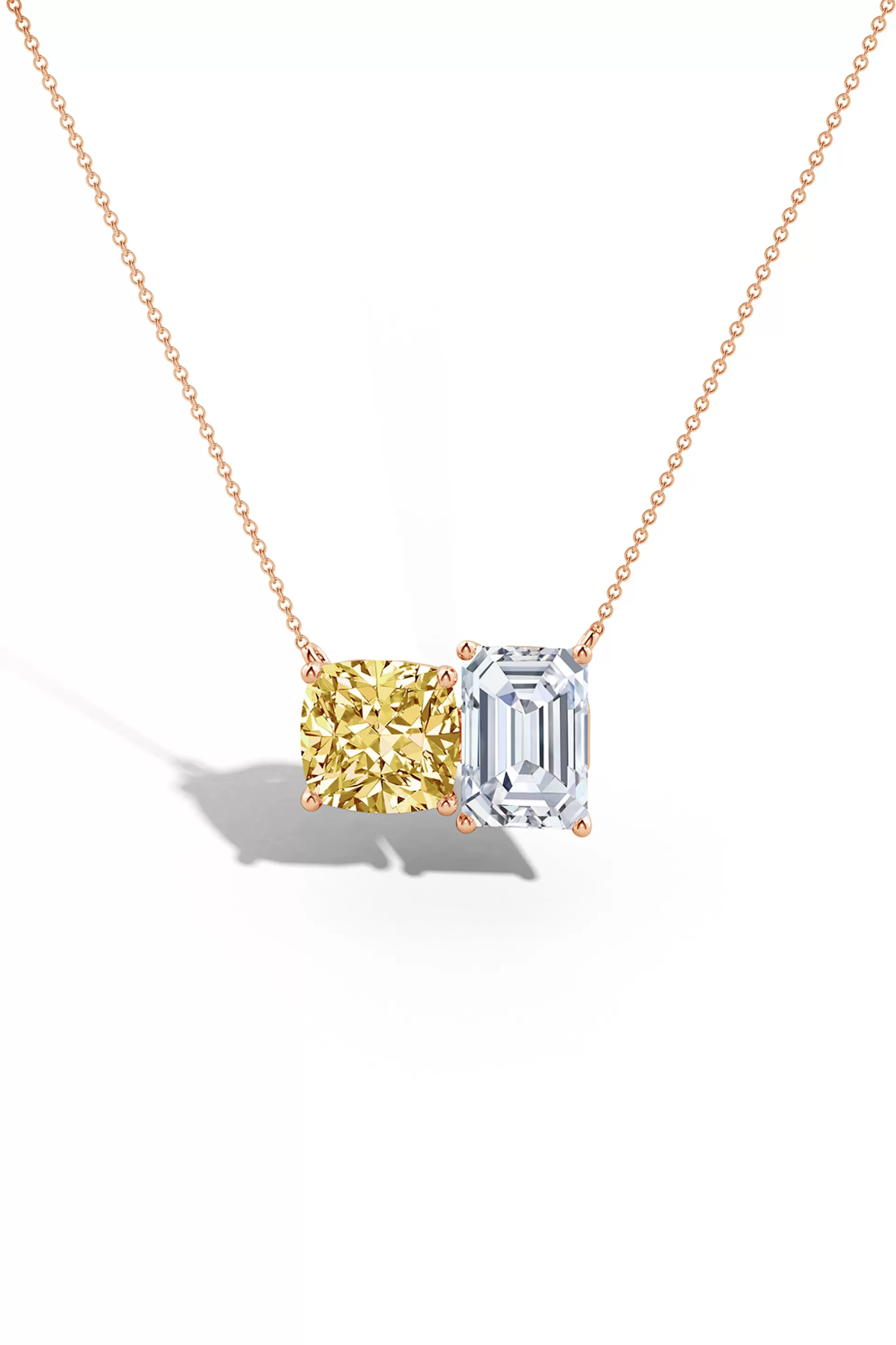 Natori Necklaces | Orient Express<Orient Express Lab-Grown 14K Gold With Yellow & White Diamond Two Stone Pendant Necklace