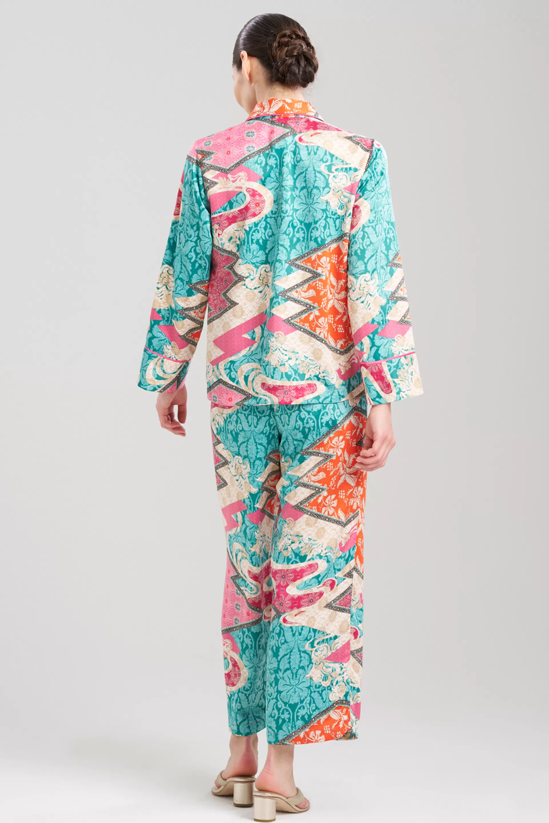 Natori Pajama Sets<Orient Express Notch PJ Teal Combo