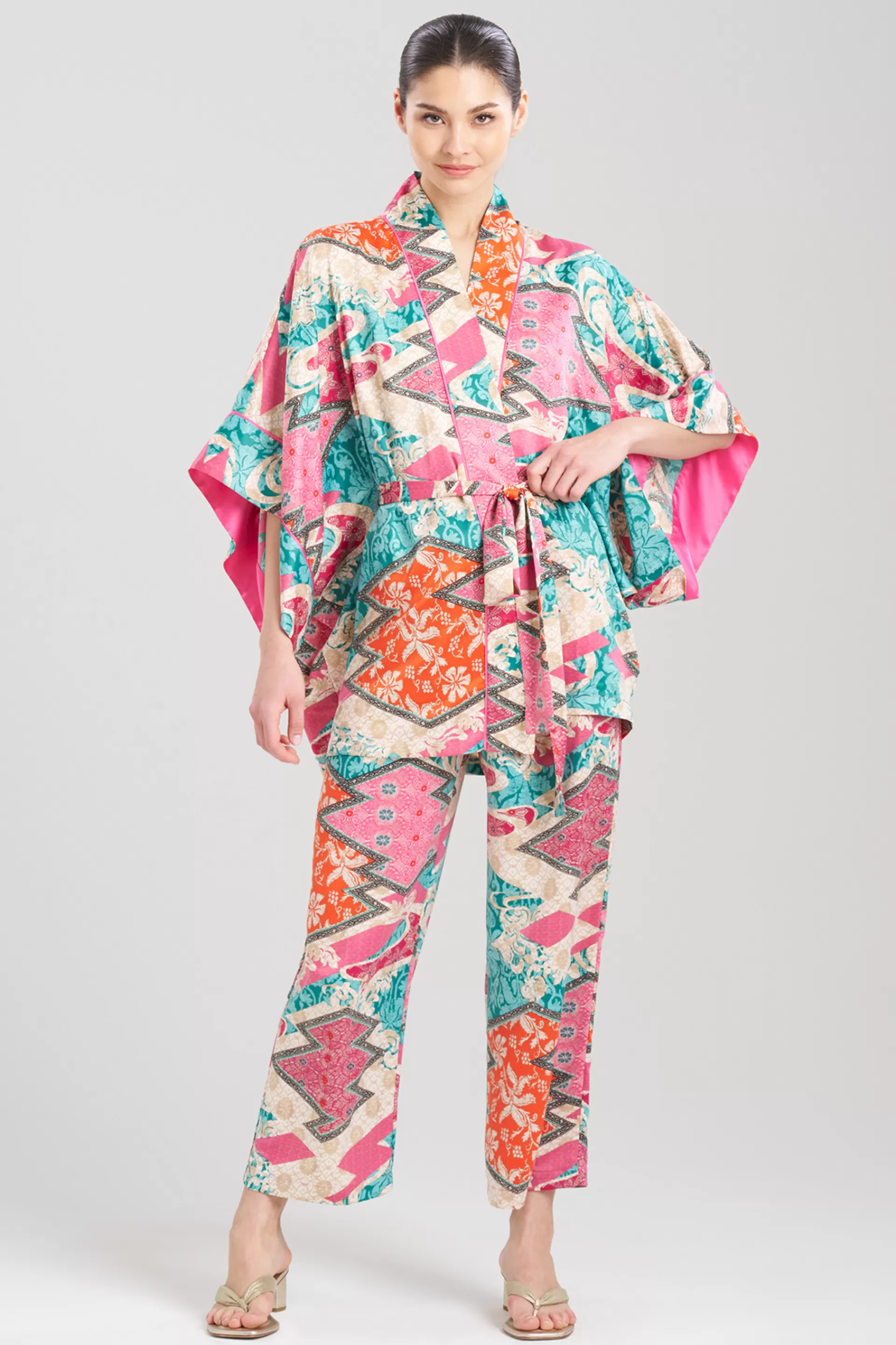 Natori Robes & Kimonos<Orient Express Wrap Teal Combo