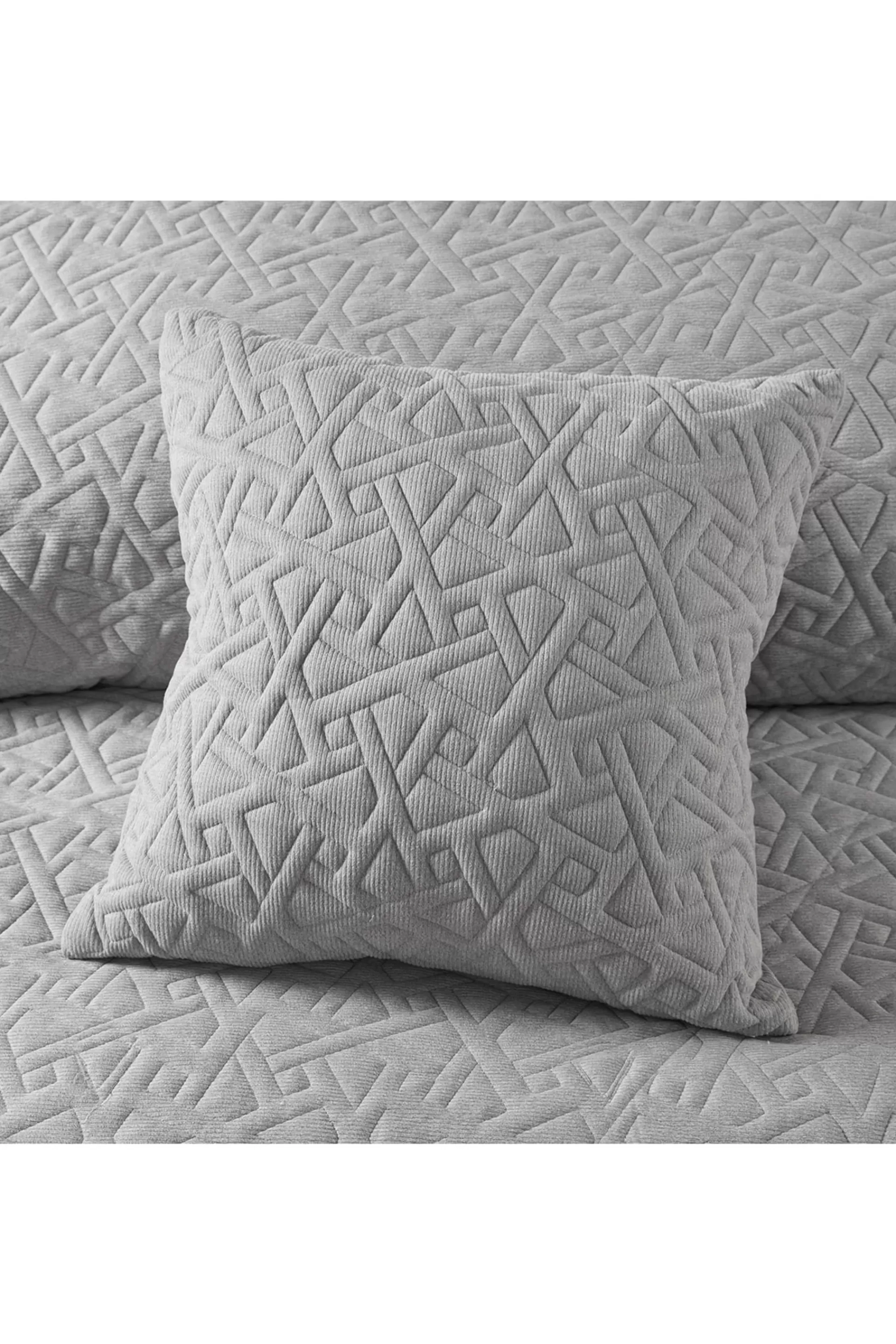 Natori Throw Pillows<Origami Quilt Top Euro Sham Grey