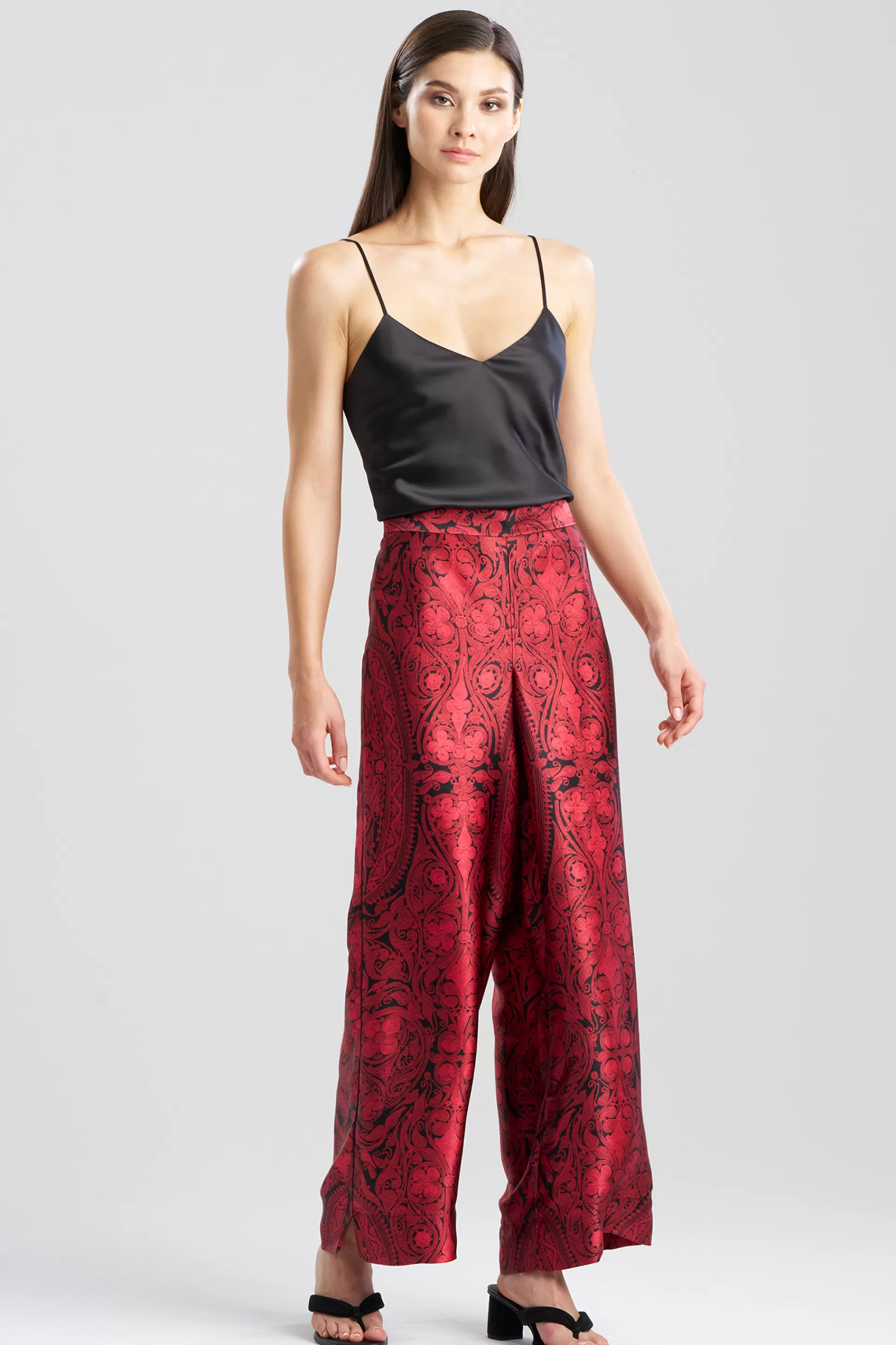 Natori Pajama Bottoms<Ottoman Silk Pants Red/Black