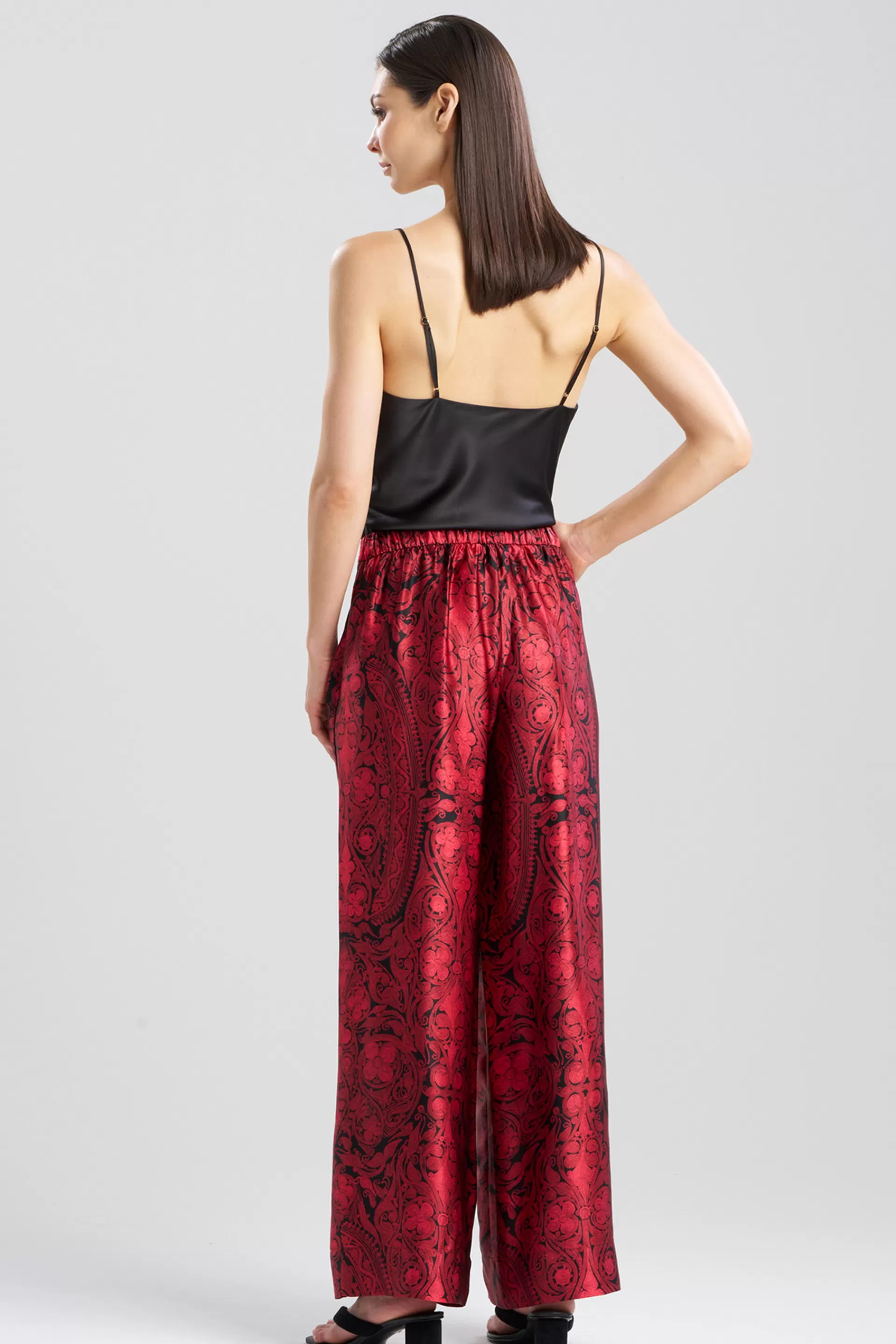 Natori Pajama Bottoms<Ottoman Silk Pants Red/Black