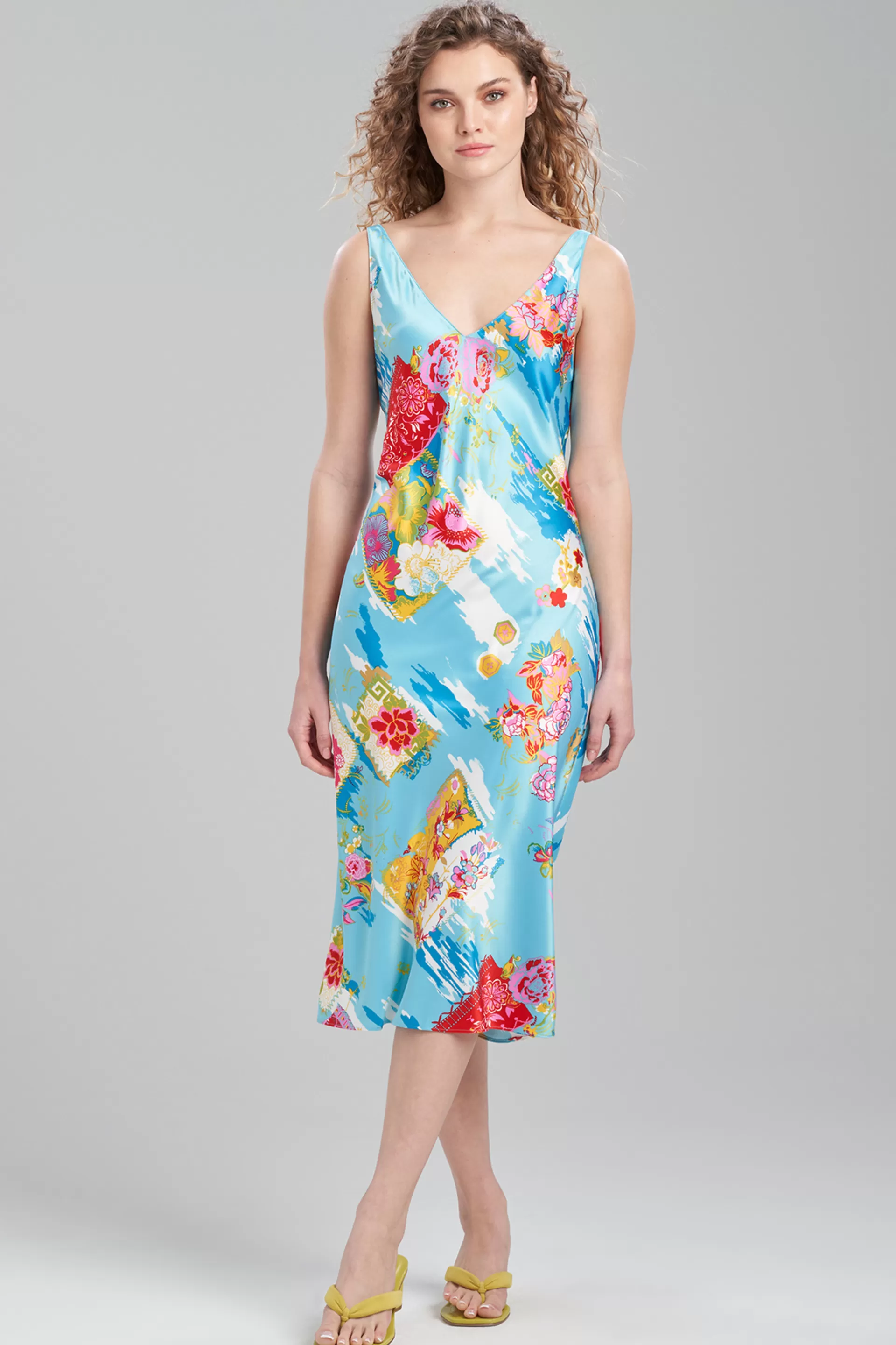 Natori Gowns<Pacifica Gown Pacific Teal Multi