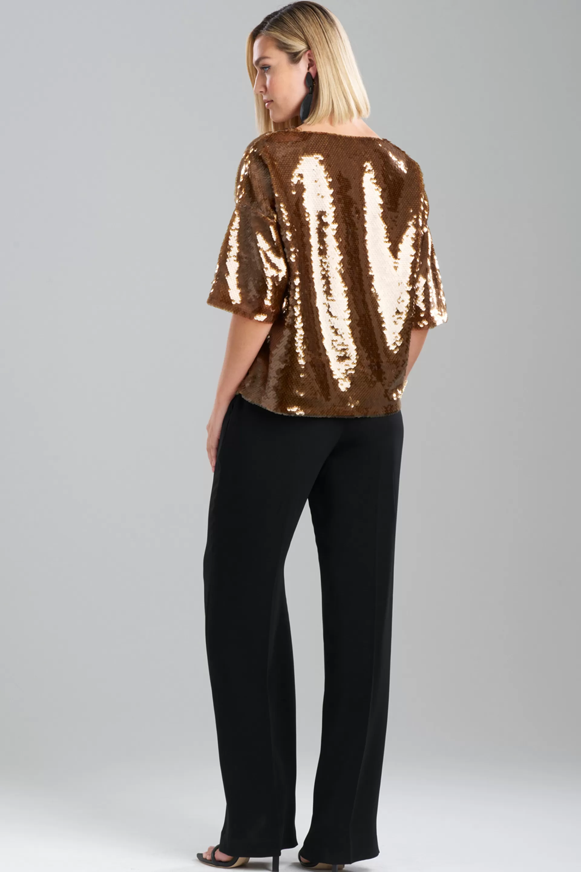 Natori Tops, Shirts & Tunics<Paillettes Boat Neck Top Brown