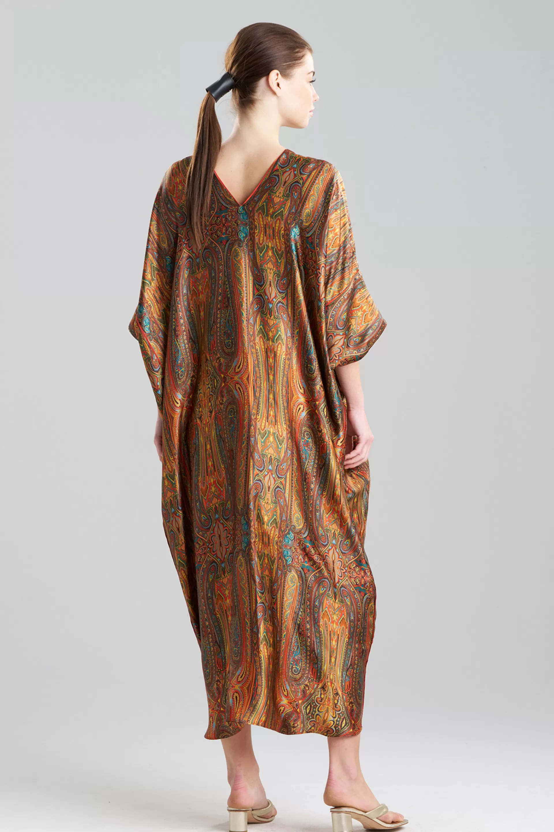 Natori Caftan Dresses<Paisley Cocoon Silk Caftan Multi